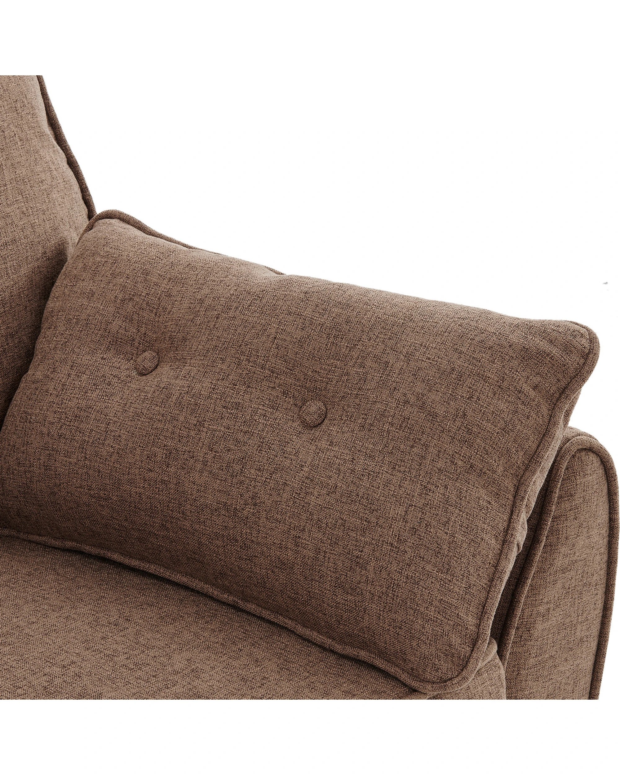 5 Sarantino 3 Seater Modular Linen Fabric Sofa Bed Couch Futon - Brown, 5 of 10