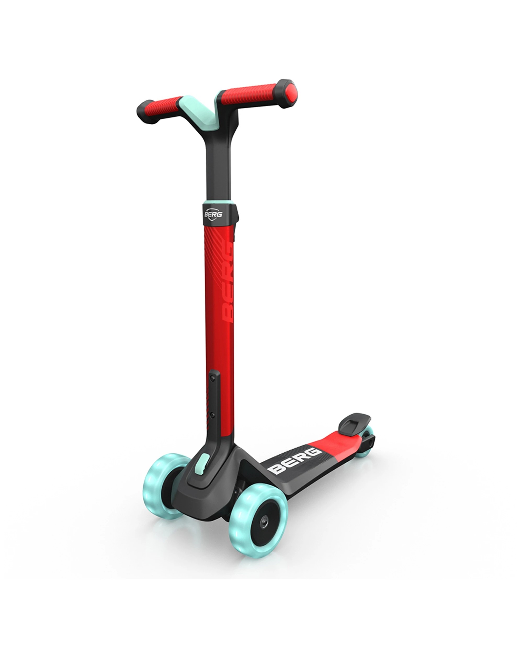 1 BERG Nexo Foldable Kids Scooter With Lights Adjustable Handlebar PU Wheels
 - red, 1 of 3