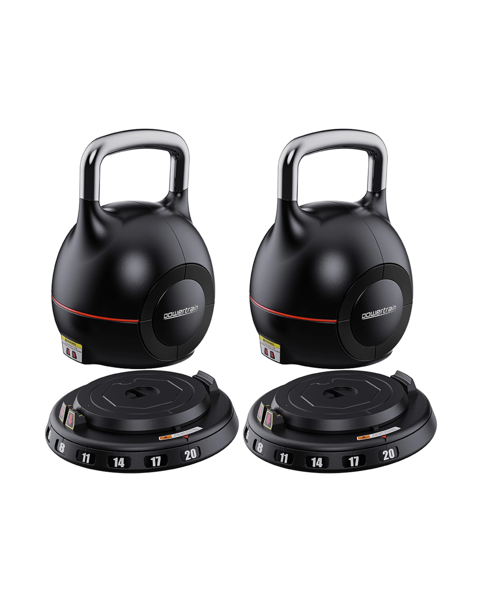5 Powertrain 2x 40kg Adjustable Kettlebell One Hand Adjustment Weight Set, 5 of 8