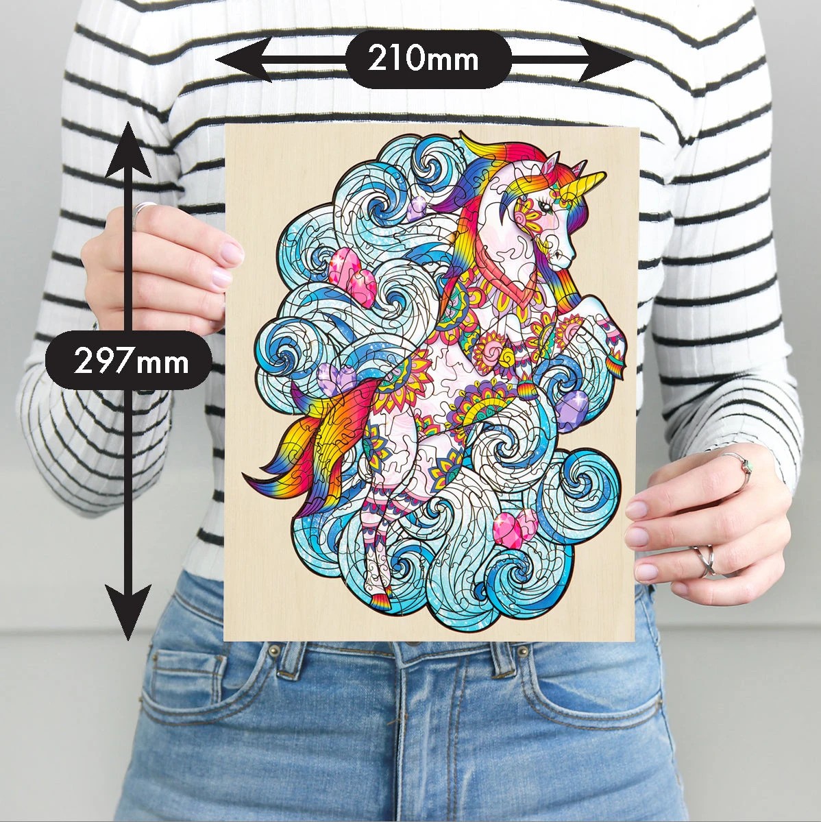 5 Puzzle Master 129 Piece Wooden Jigsaw Puzzle, Unicorn, 5 of 7