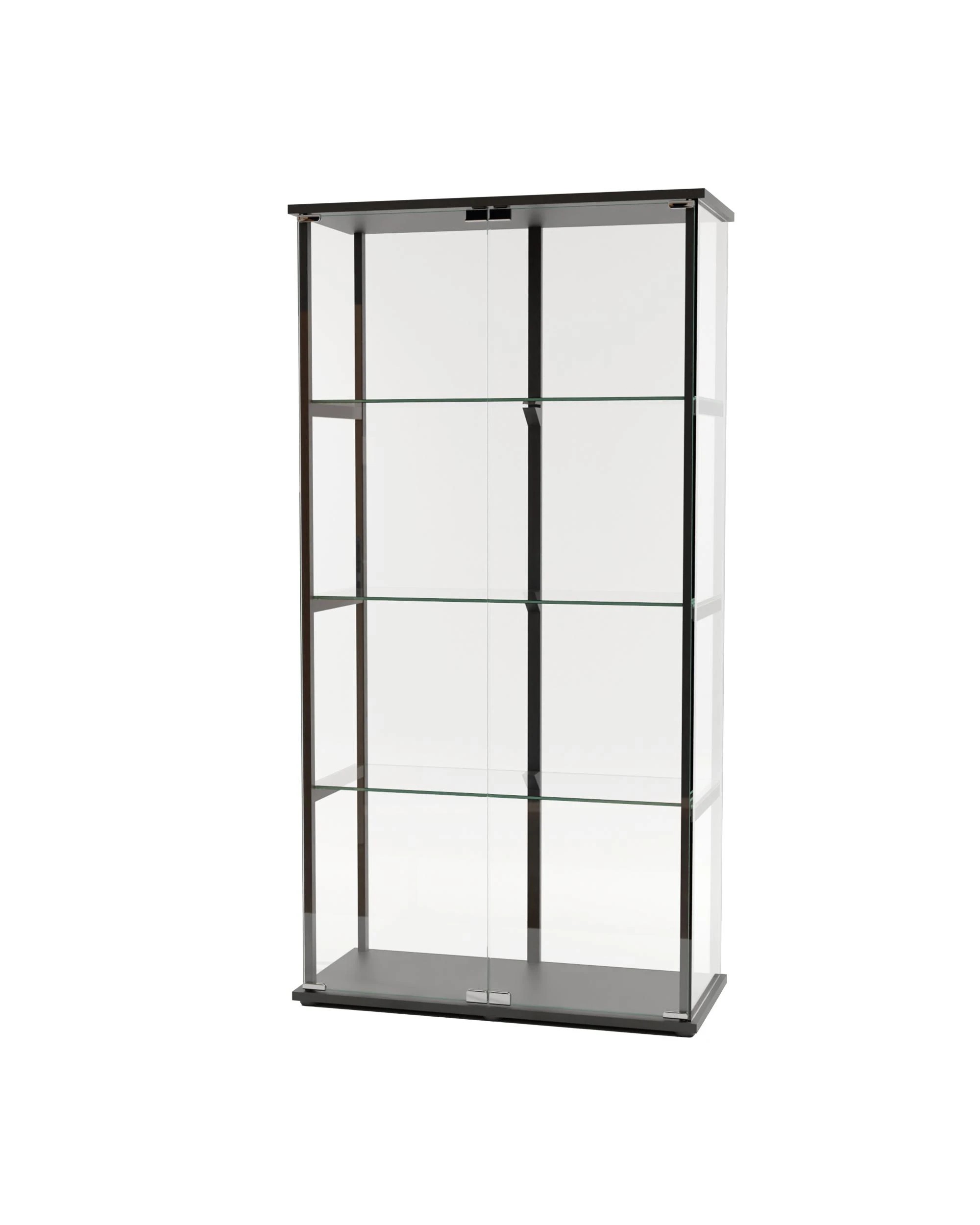 6 Kodu Glass Display 4 Tier Cabinet Trophy Display Storage Shelf 2 Door - Black, 6 of 9