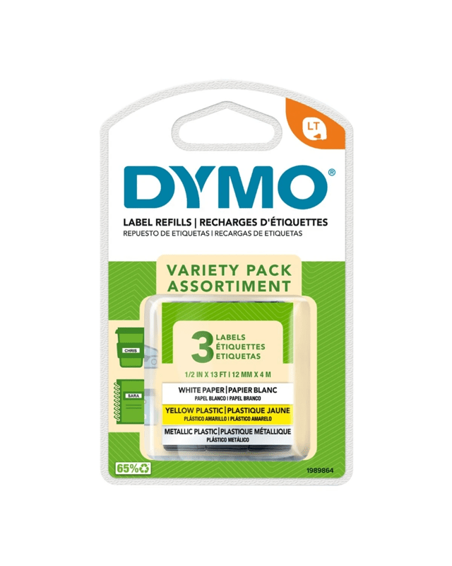 3 Pack Dymo LetraTag Tape Variety 