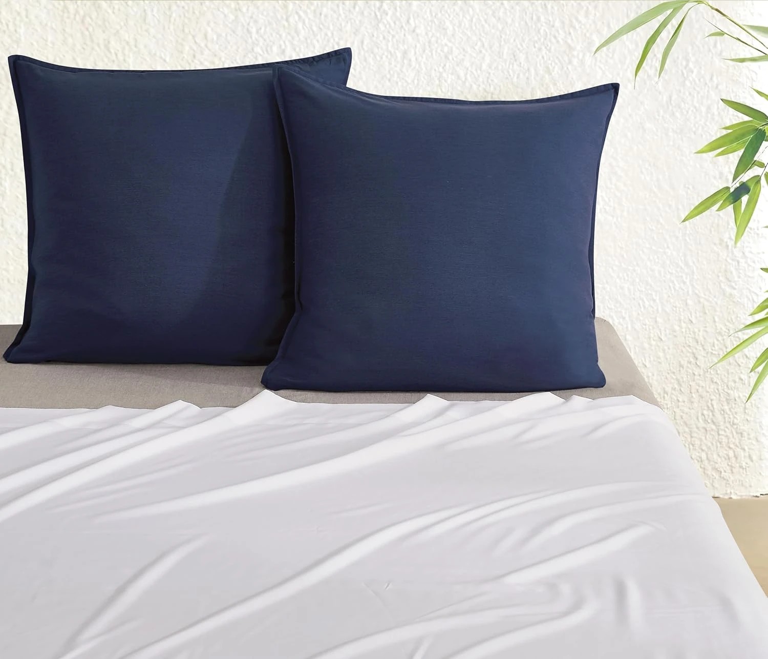 5 Gioia Casa 2-Pack Bamboo Microfibre European Pillowcases Soft Hypoallergenic - Navy Blue, 5 of 5