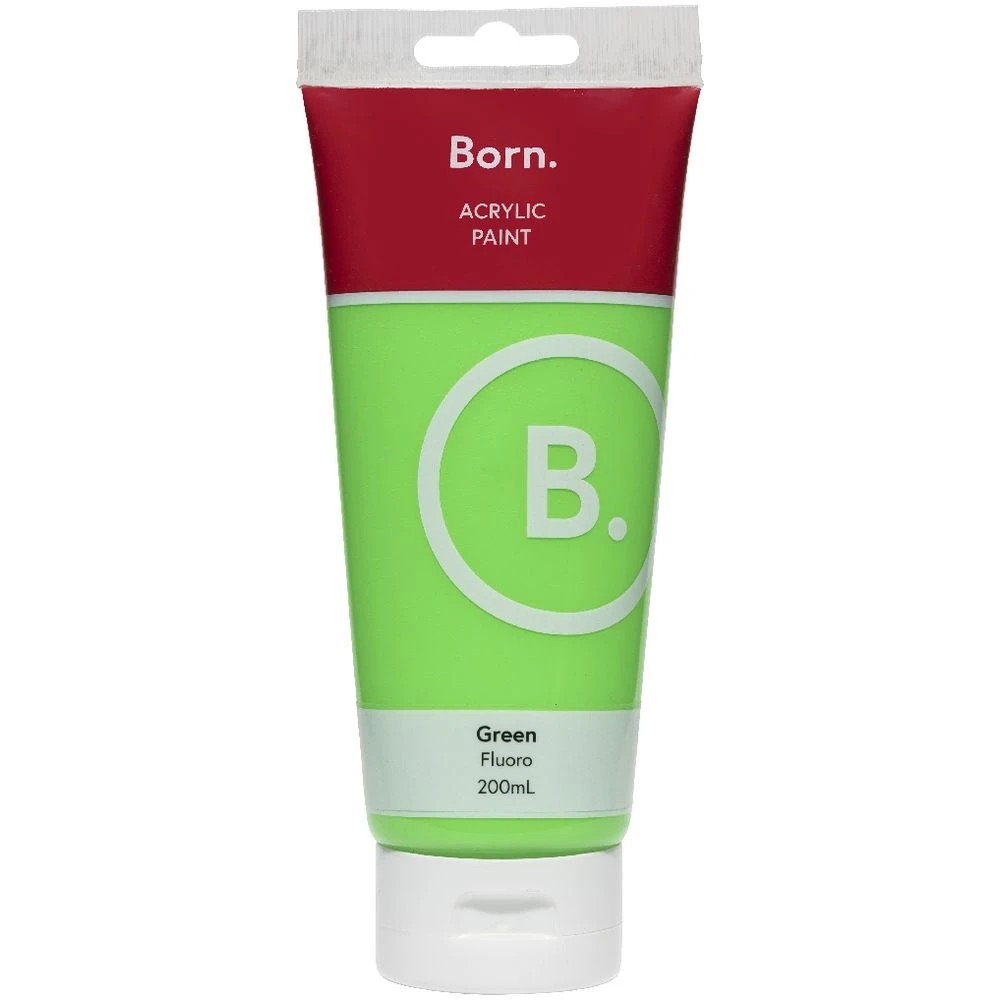 2 Born Acrylic Paint 200mL Fluoro Green, 2 of 3