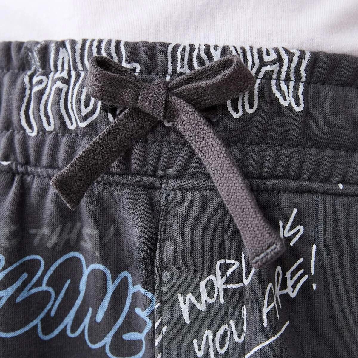 4 Printed Knit Shorts GRAFFITI OVERSPRAY GREY, 4 of 7