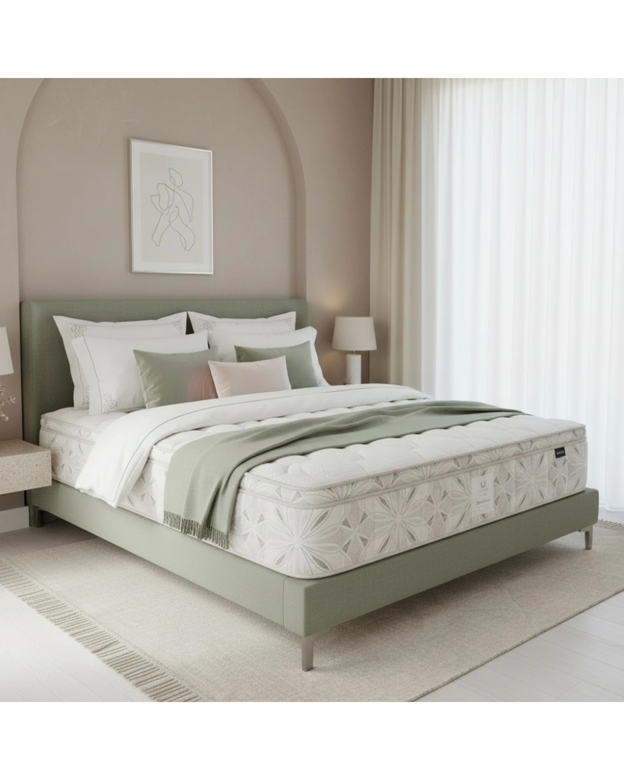 1 Stafford & Mason Mauritius Medium Australian Made Mattress 3-Zone Pocket Spring - Extra Large Single - White, 1 of 5