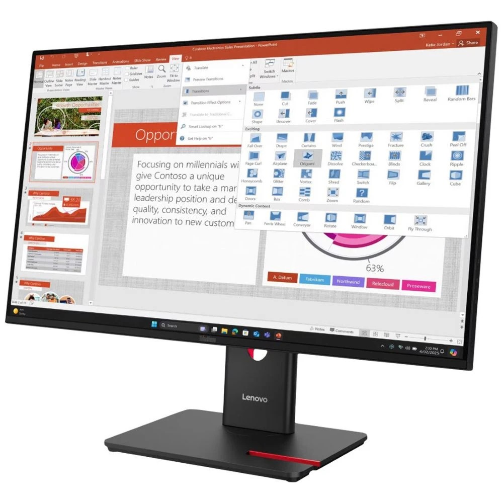 2 Lenovo ThinkVision 27" FHD IPS Monitor, 2 of 7