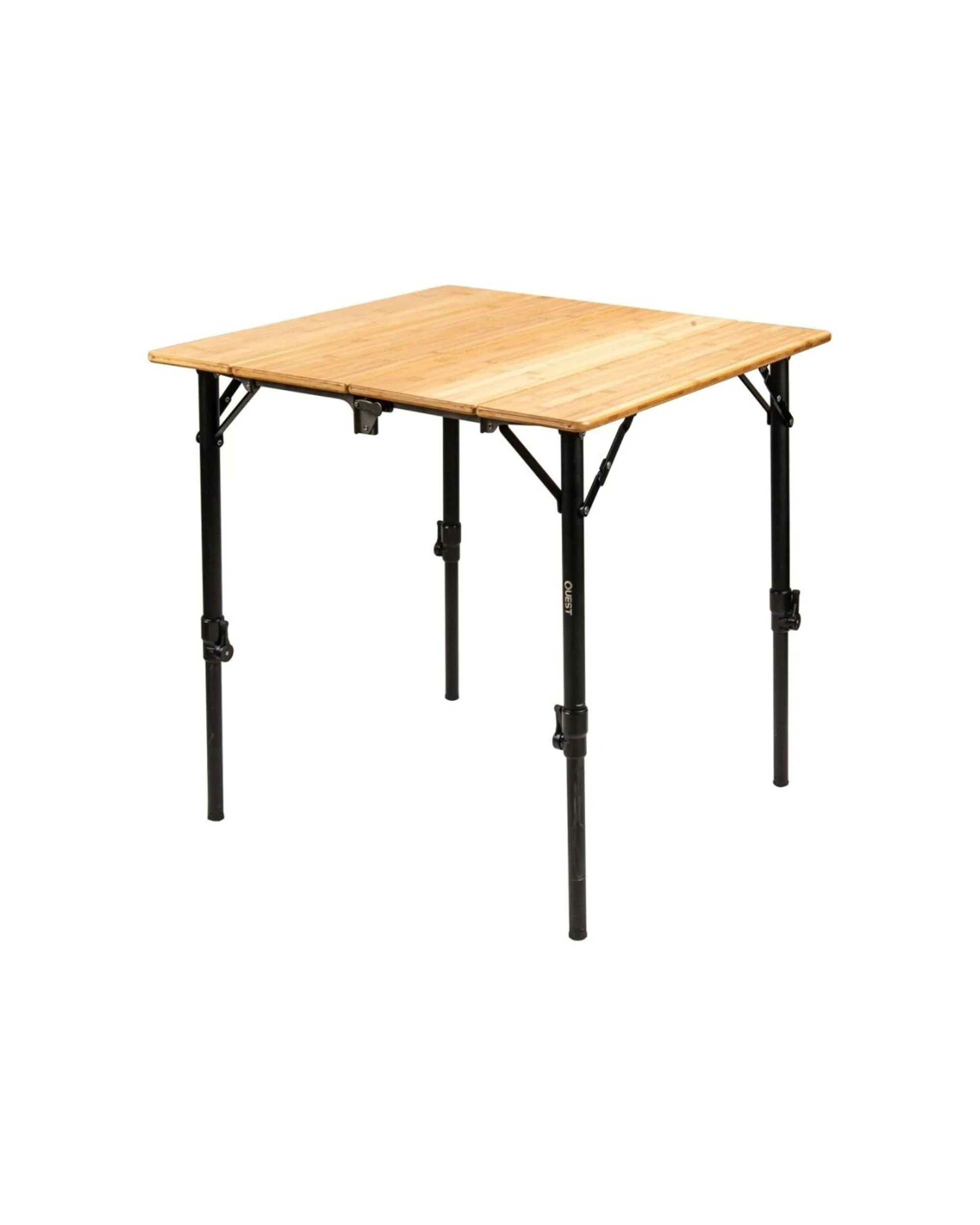 1 Quest Outdoors Folding Camping Table Bamboo Adjustable Bottle Opener - Brown, 1 of 9