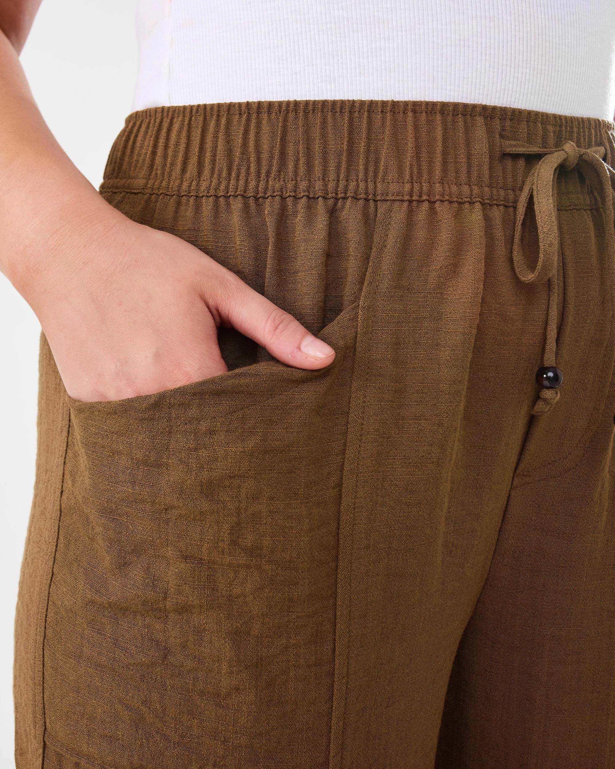 4 Tie Waist Patch Pocket Pants Sadlebrow, 4 of 5