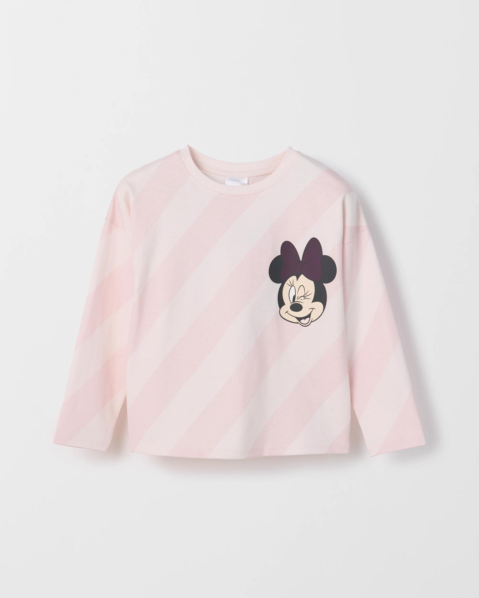 1 Disney Minnie Australian Cotton Long Sleeve T-Shirt CREAM PINK, 1 of 3