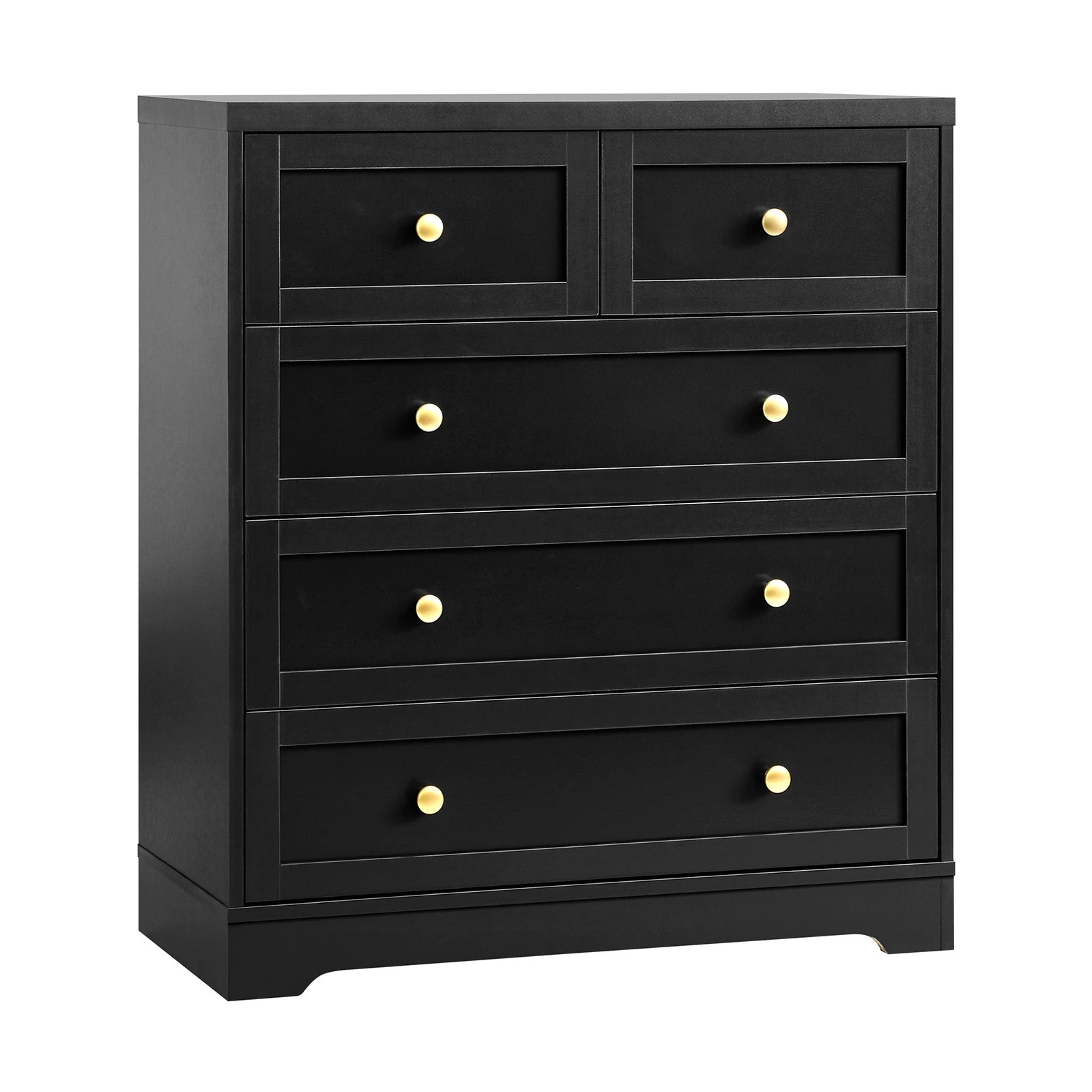 7 Oikiture 5 Chest Of Drawers Tallboy Dresser Table Storage Cabinet
 - Black, 7 of 10