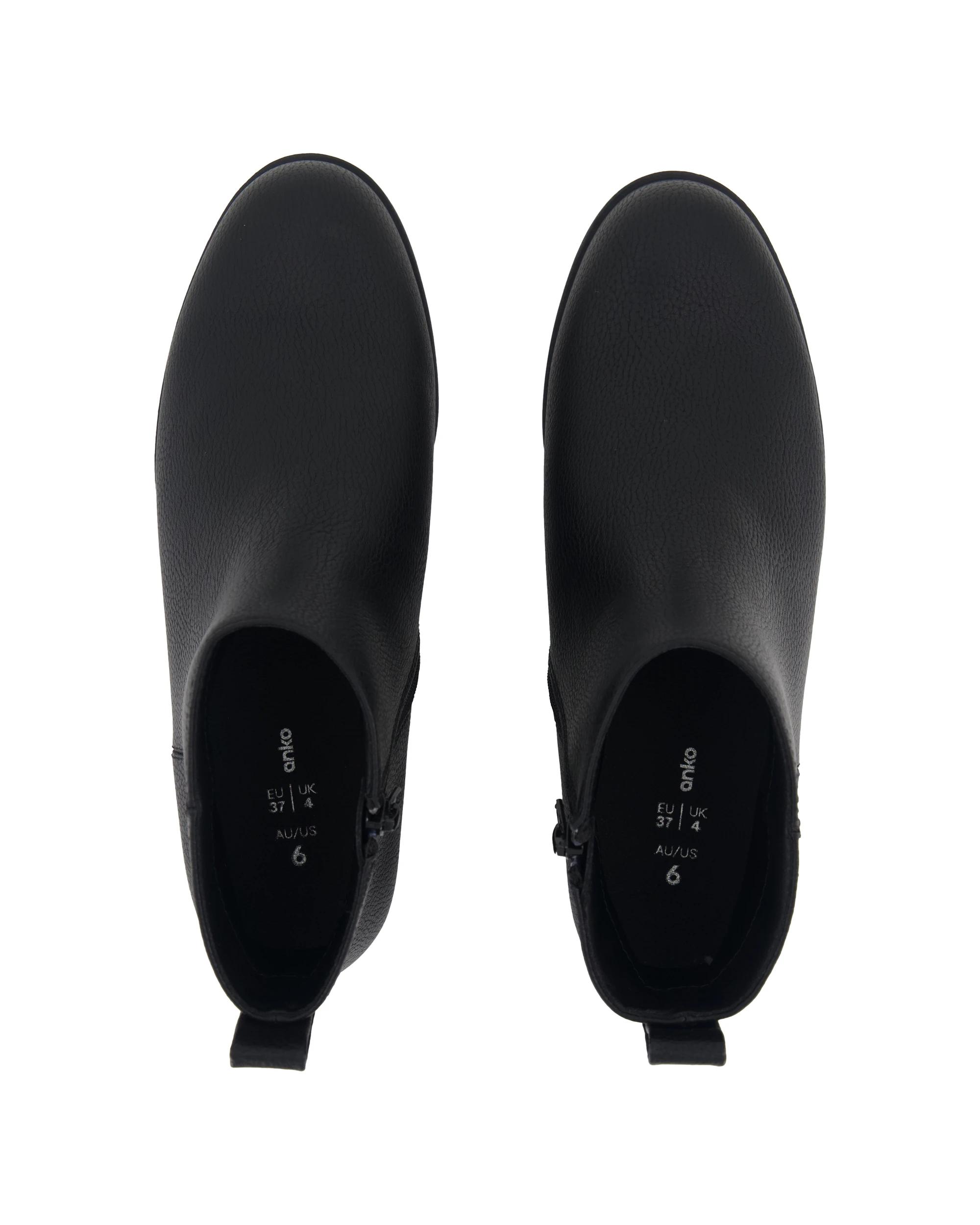 3 Short Block Heels Boots Black, 3 of 5