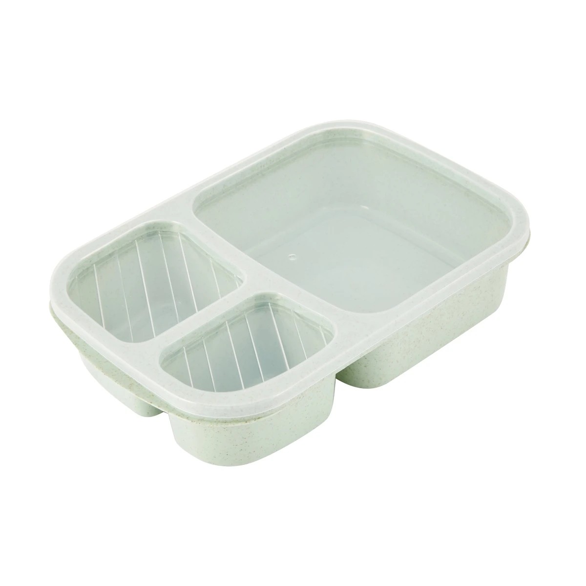 1 Sage Wheat Straw 3 Section Container, 1 of 7