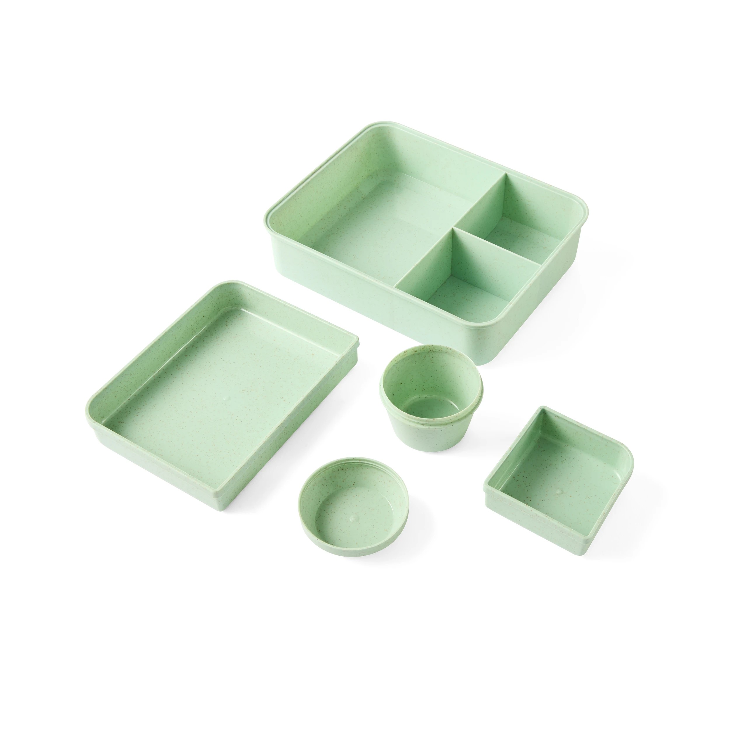 9 Sage Wheat Straw Bento Snack Box, 9 of 10