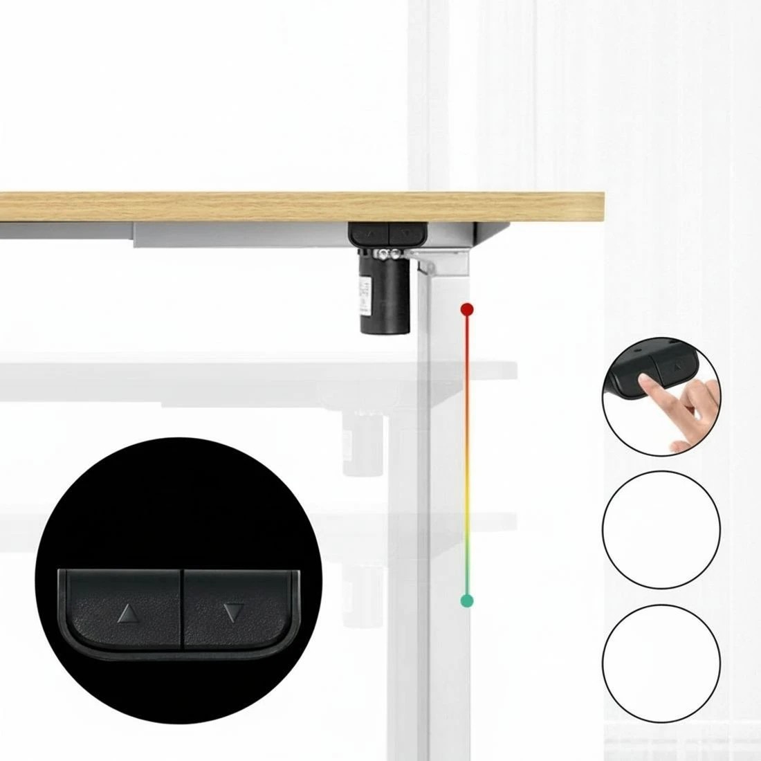 4 Artiss Standing Desk Motorised Sit Stand Desks  Oak 140CM - Brown, 4 of 4