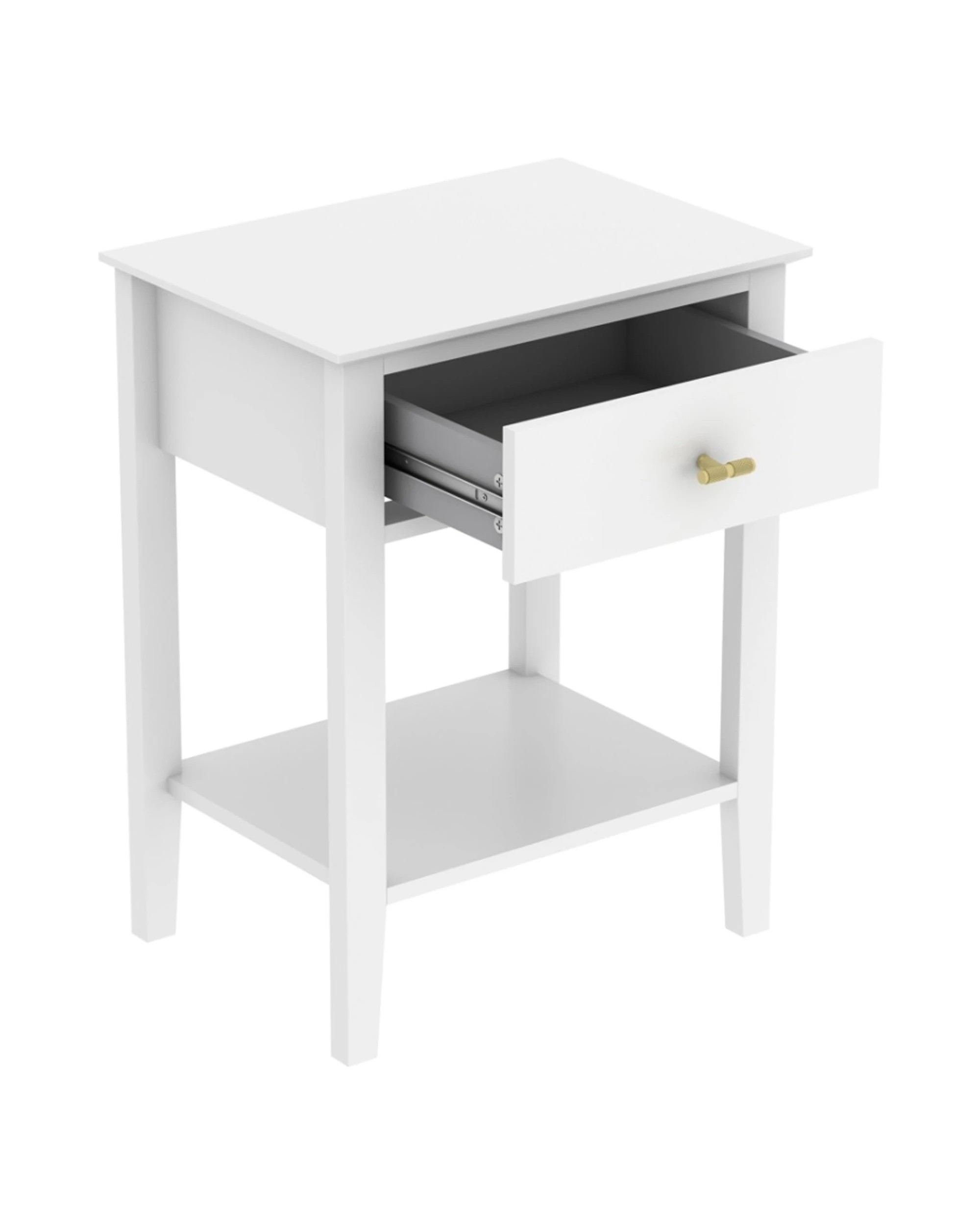 5 Alpine Bay Harper 1 Drawer Side Table Interior Decor Classic Design 48x35x61.5cm - White, 5 of 7
