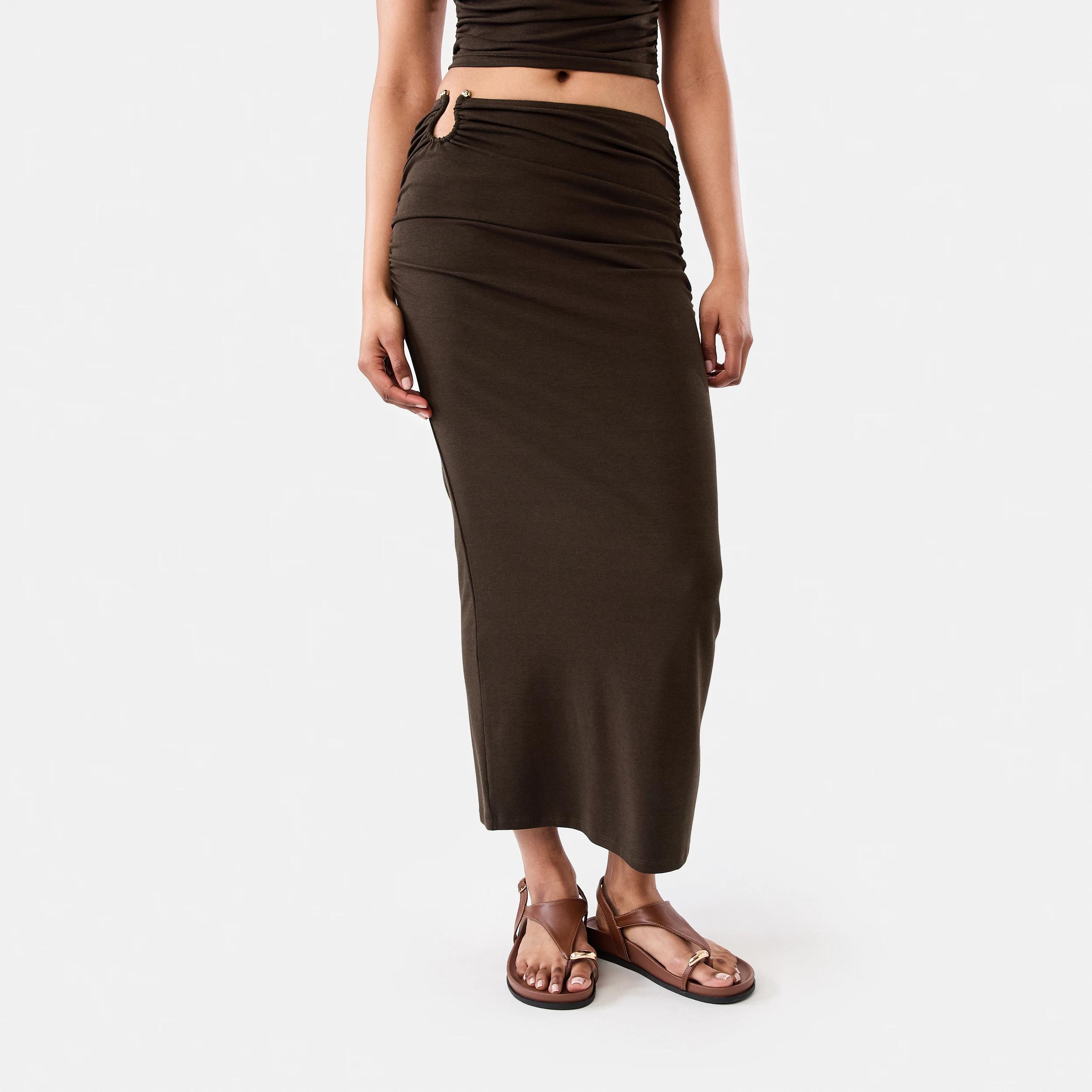 1 Trim Jersey Maxi Skirt Melt Brown, 1 of 5