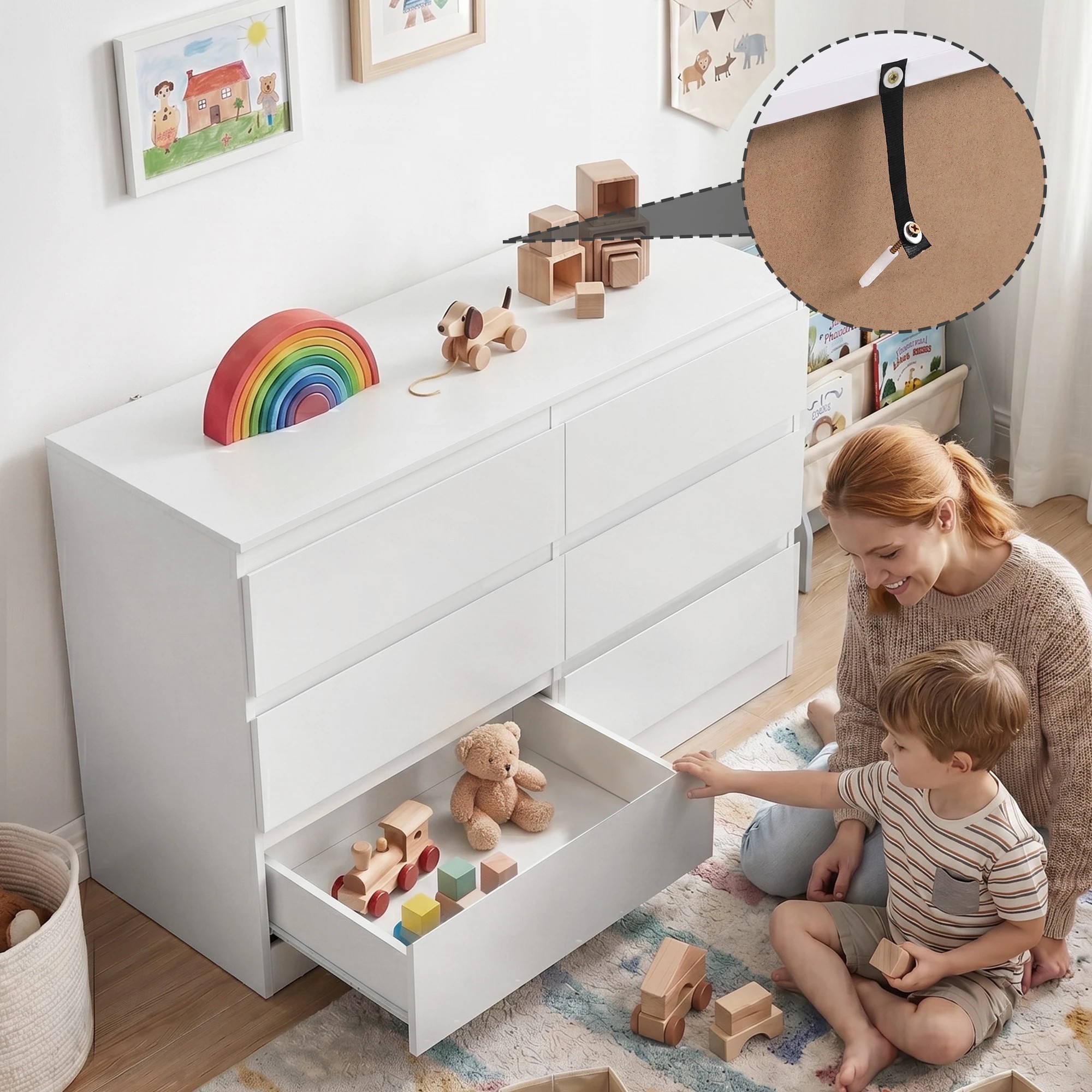 5 Artiss 6 Chest of Drawers Storage Cabinet - White, 5 of 9