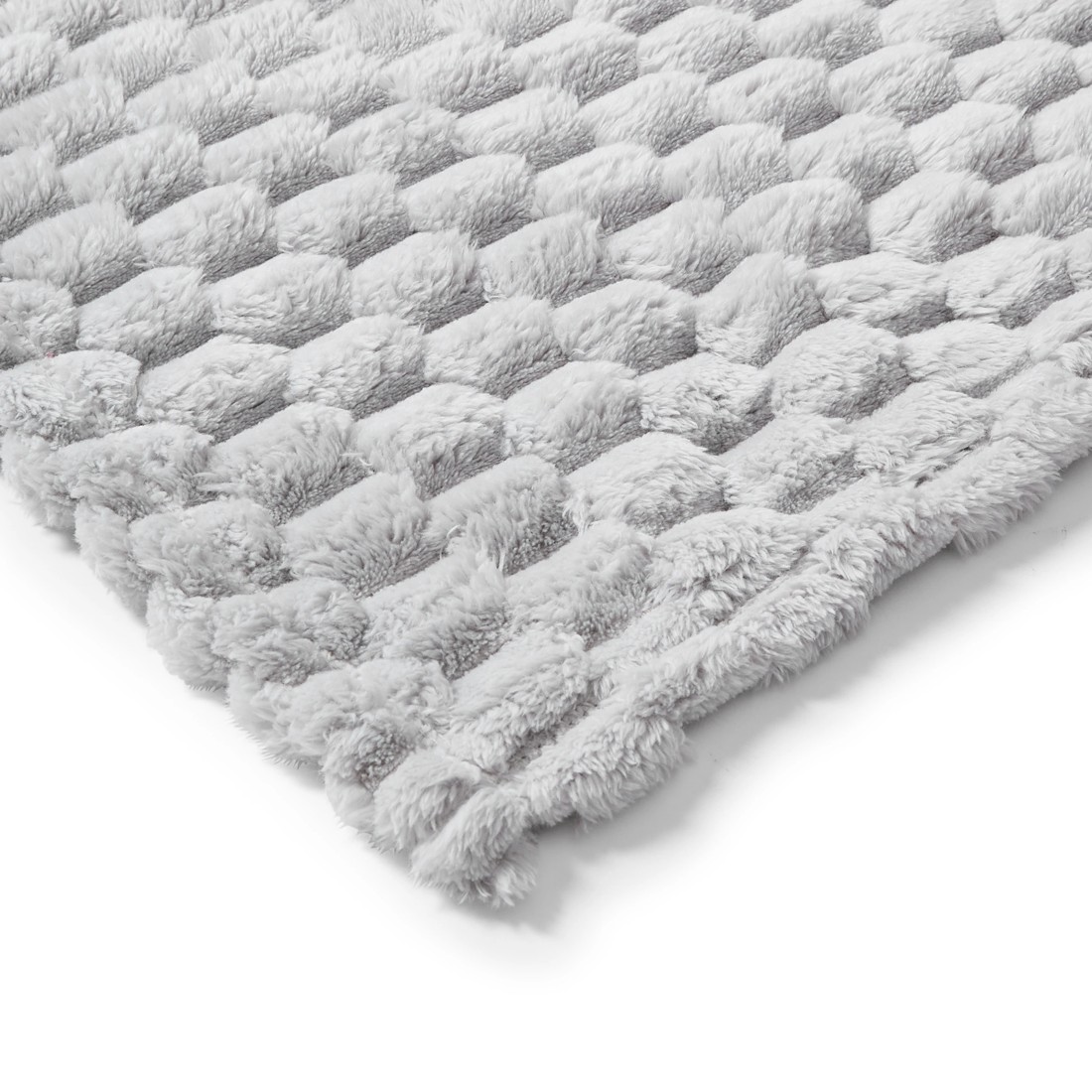 5 Plush Jacquard Blanket - Queen/King Bed, Grey, 5 of 6