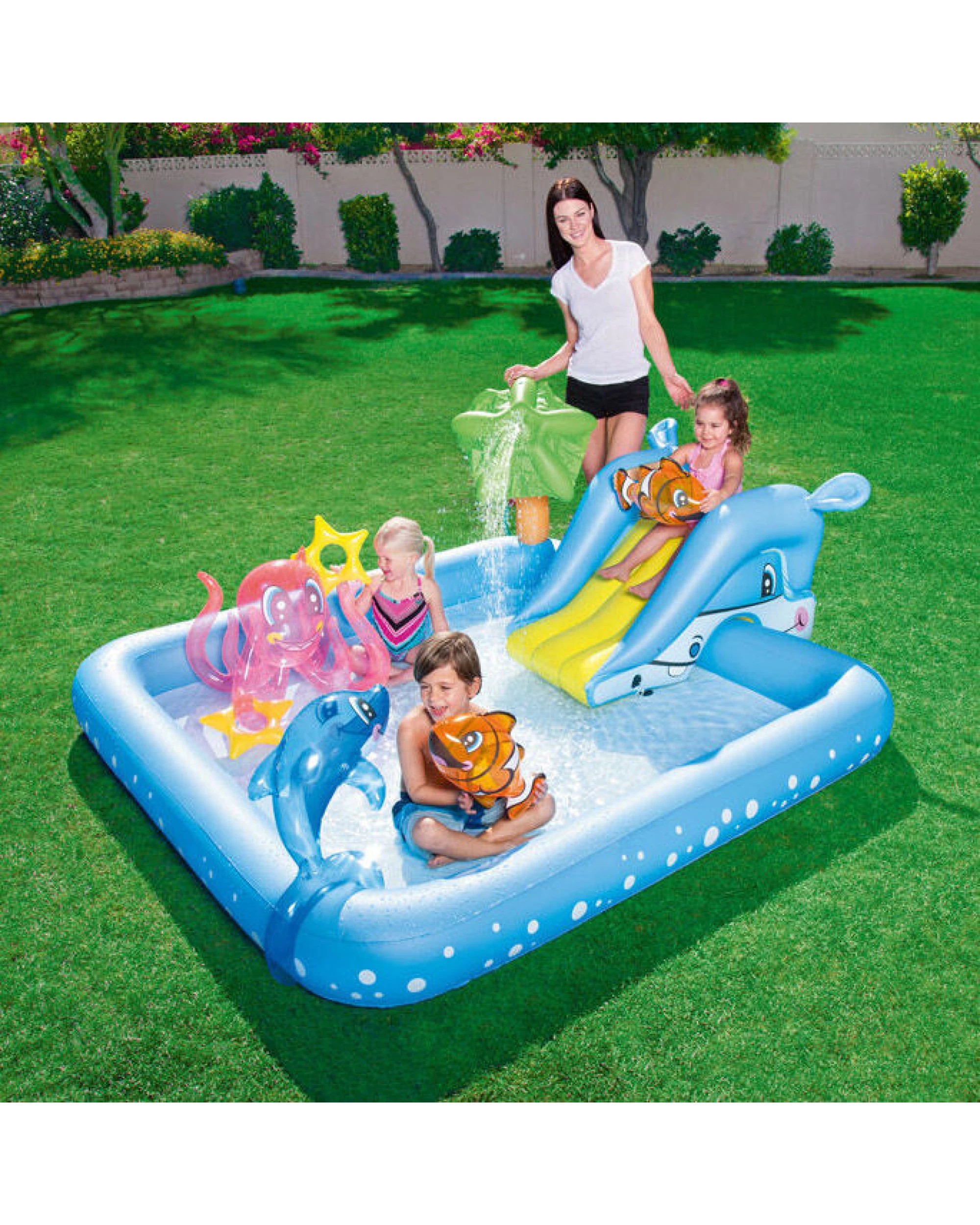 2 Bestway 308L Fantastic Aquarium-Themed Play Centre with Detachable Slide, 2 of 2