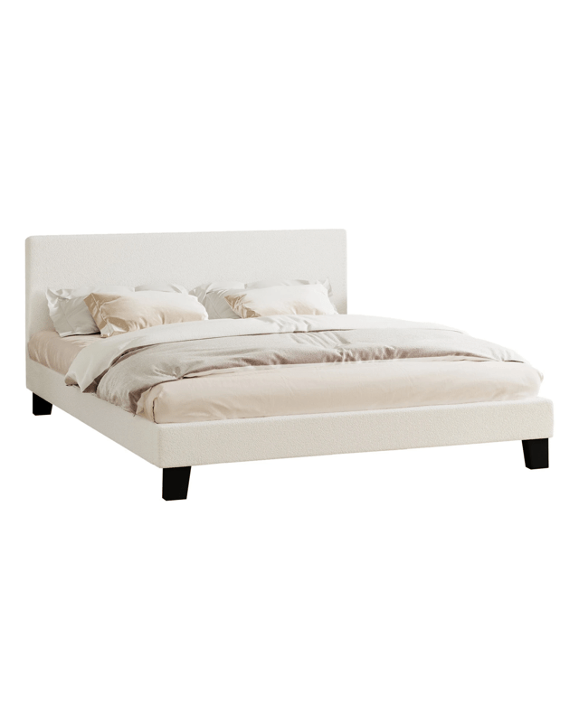 Oikiture Queen Bed Boucle Bed Frame
 - W