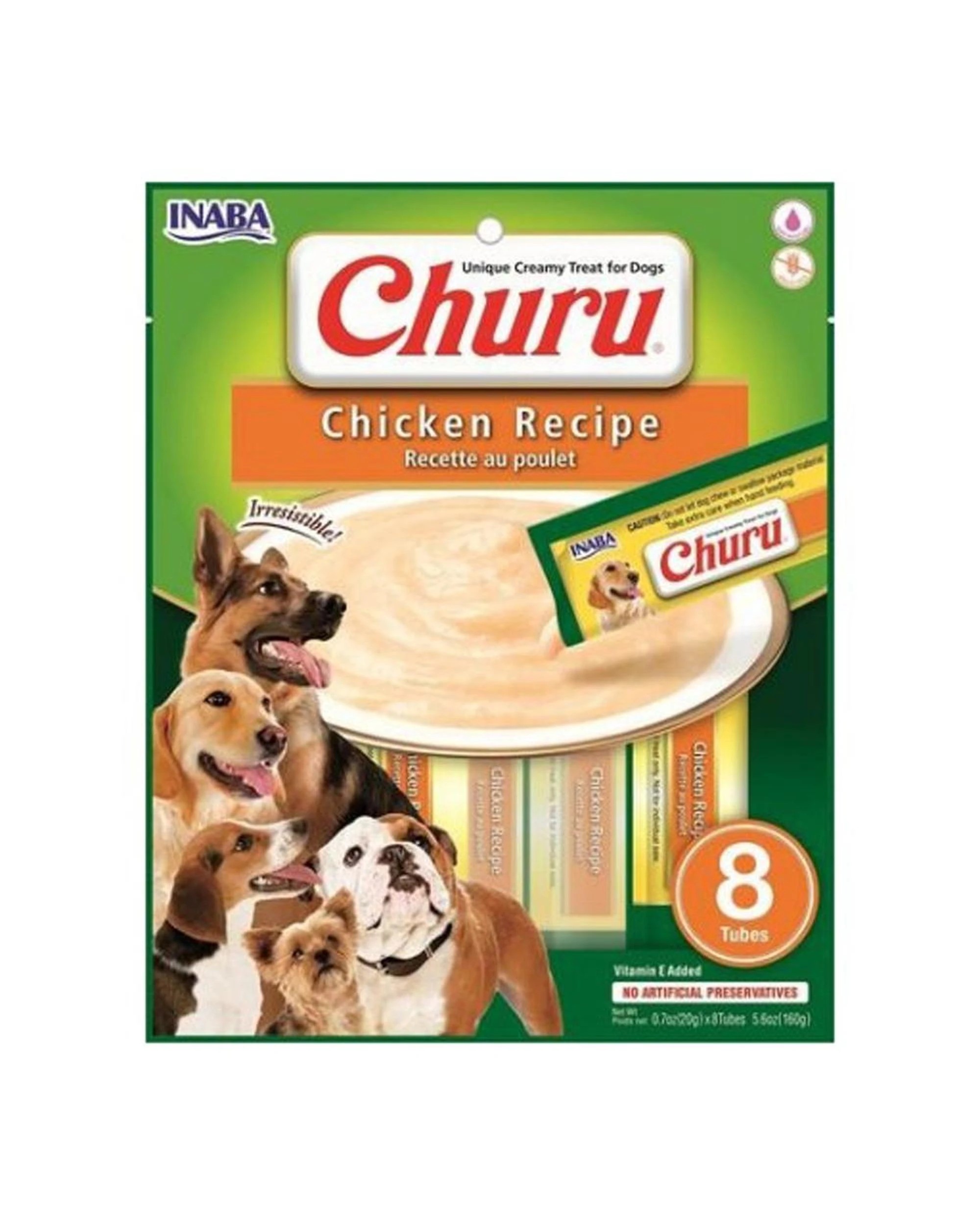 1 Inaba Churu Natural Dog Treat Chicken Recipe 6 x 160g, 1 of 2
