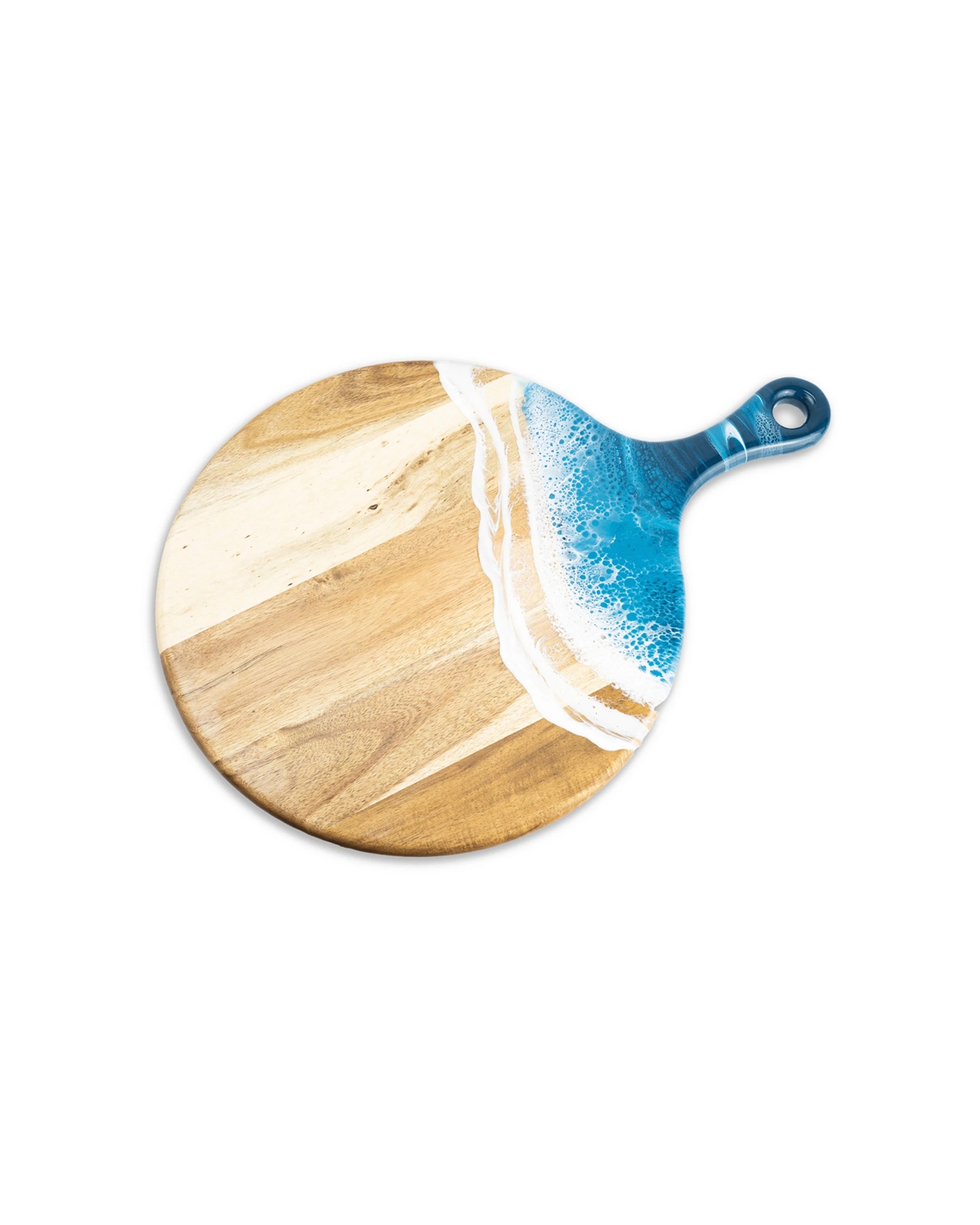 1 Lynn & Liana Acacia Wooden Round Cheese Board Ocean Vibes 43x30x1.6cm - Multi, 1 of 1