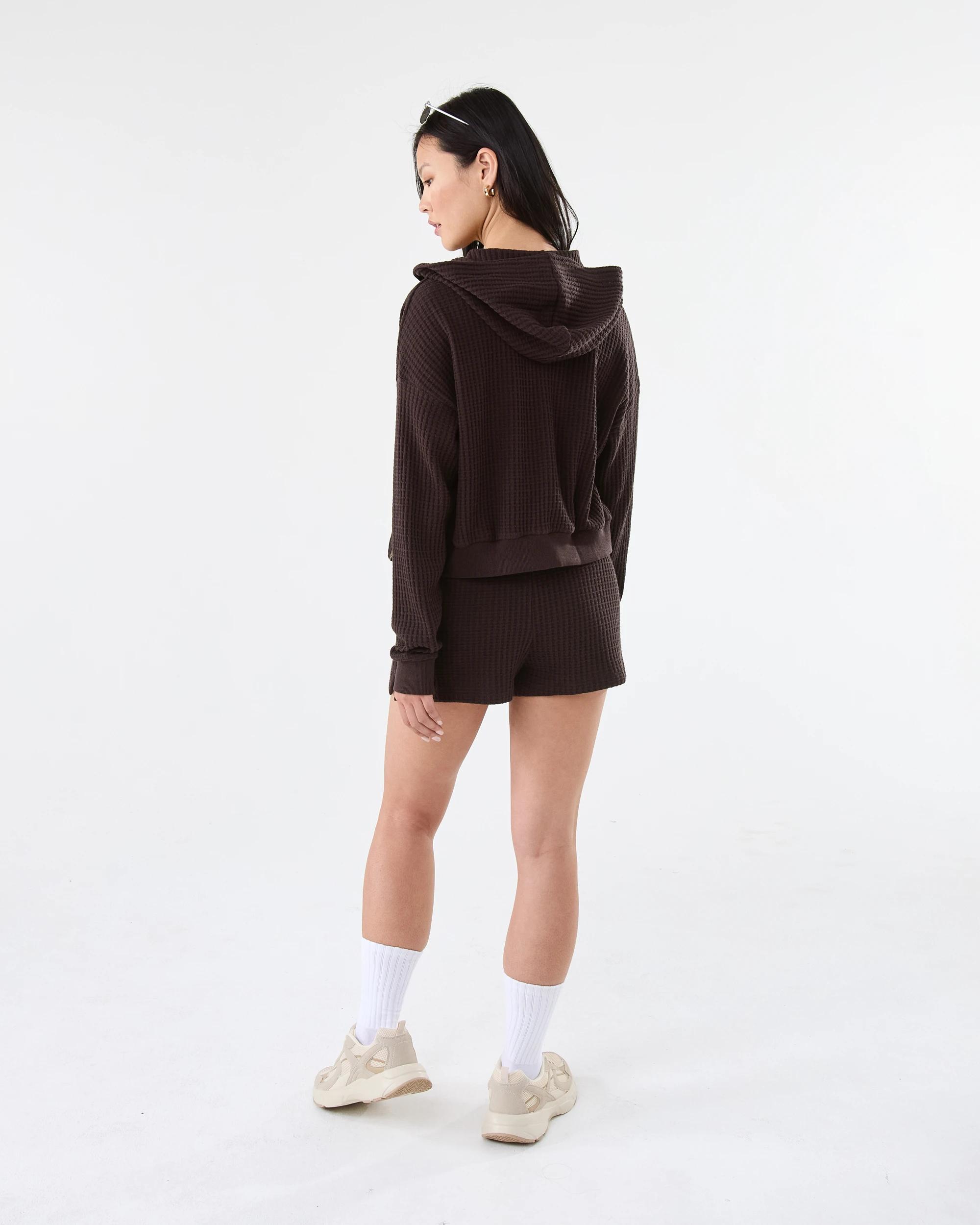 4 Waffle Leisure Shorts Choc Plum, 4 of 6