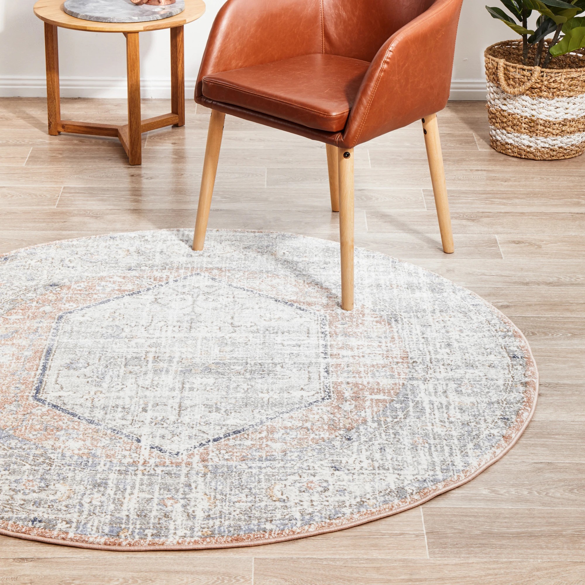 3 Common Ground Rugs Elite Lorissa 150x150cm - Small Round Rug - Silver, 3 of 8