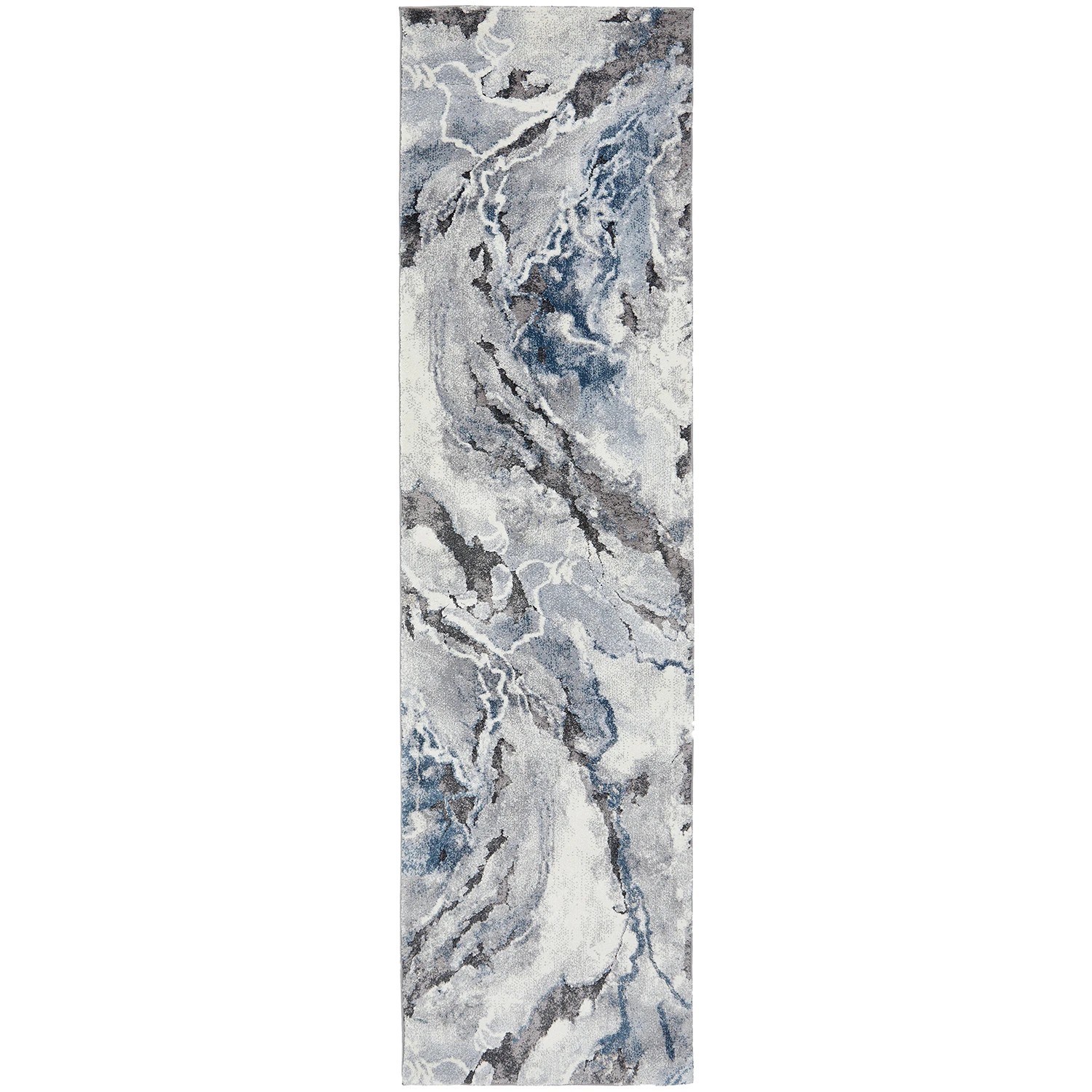 2 Common Ground Rugs Stonefall 222 500x80cm - Extra Large Runner Power Loomed Pet Friendly Rug - Blue, 2 of 7