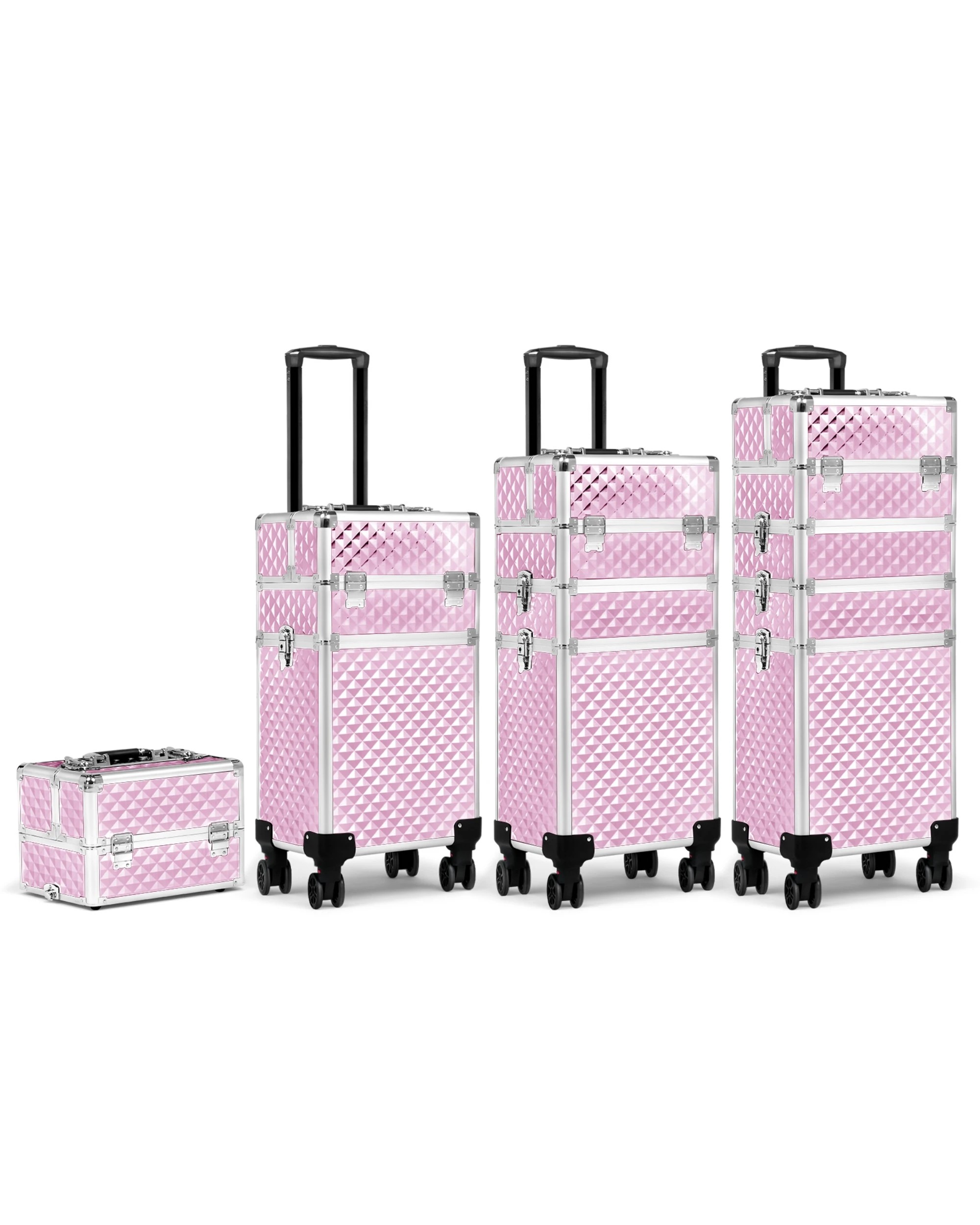 6 Advwin Makeup Trolley Case 4 in 1 Rolling Large Capacity - Pink, 6 of 8