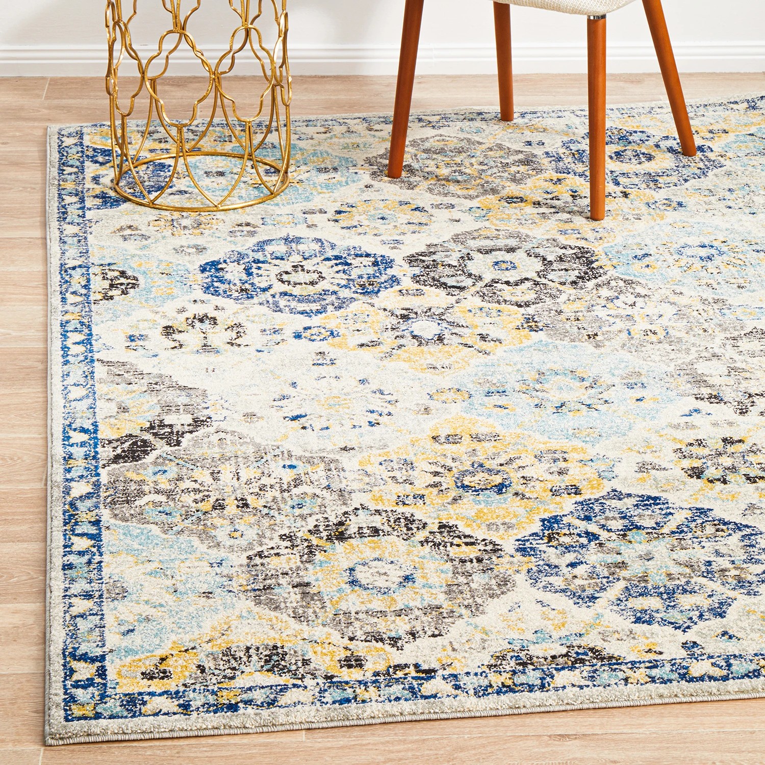1 Common Ground Rugs Encore 266 400x300cm - Extra Extra Large Power Loomed Pet Friendly Floor Rug - Blue, 1 of 9