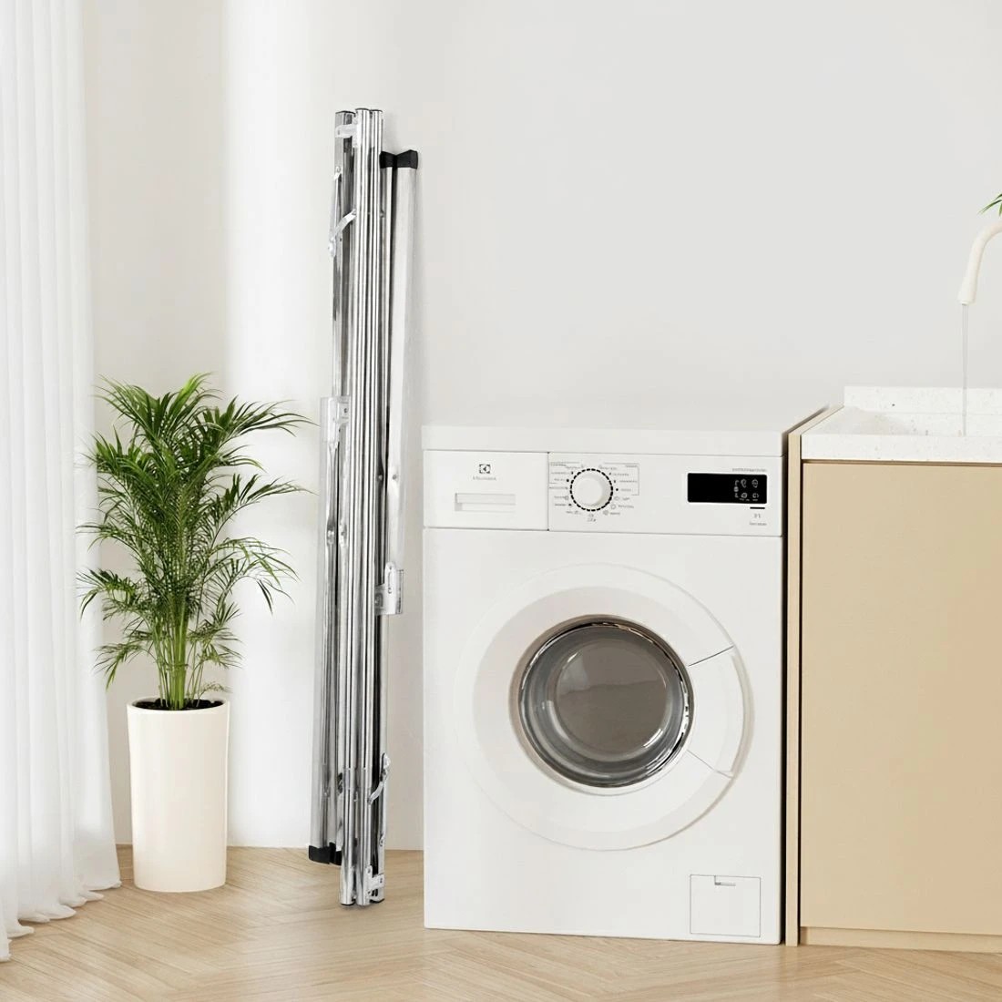 5 Artiss Clothes Rack Adjustable Foldable Steel - Silver, 5 of 7