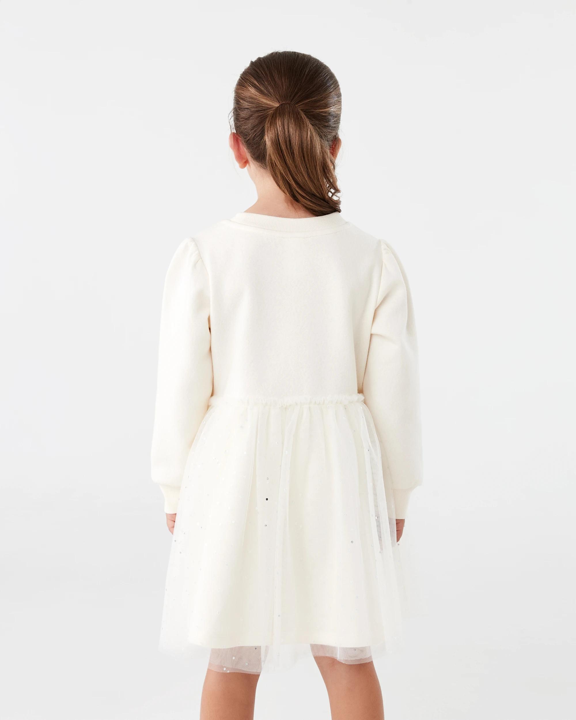 2 Long Sleeve Fleece Tutu Dress Bge Cherry, 2 of 8