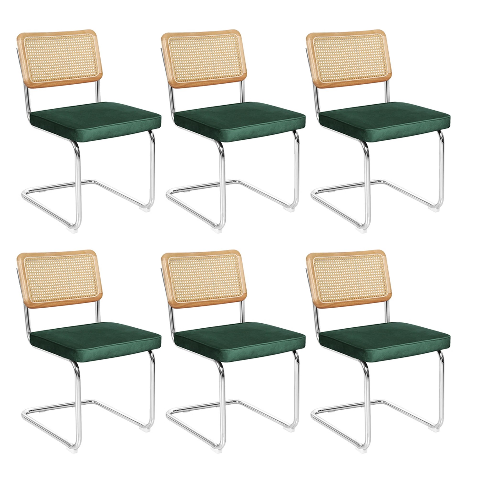 1 Levede 6x Rattan Dining Chairs - Green, 1 of 9