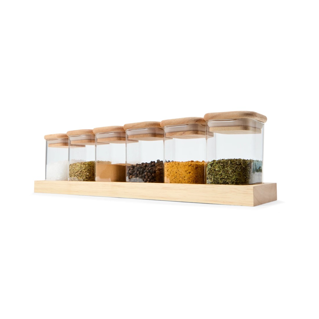 1 Set of 6 Square Spice Jars with Tray, 1 of 10