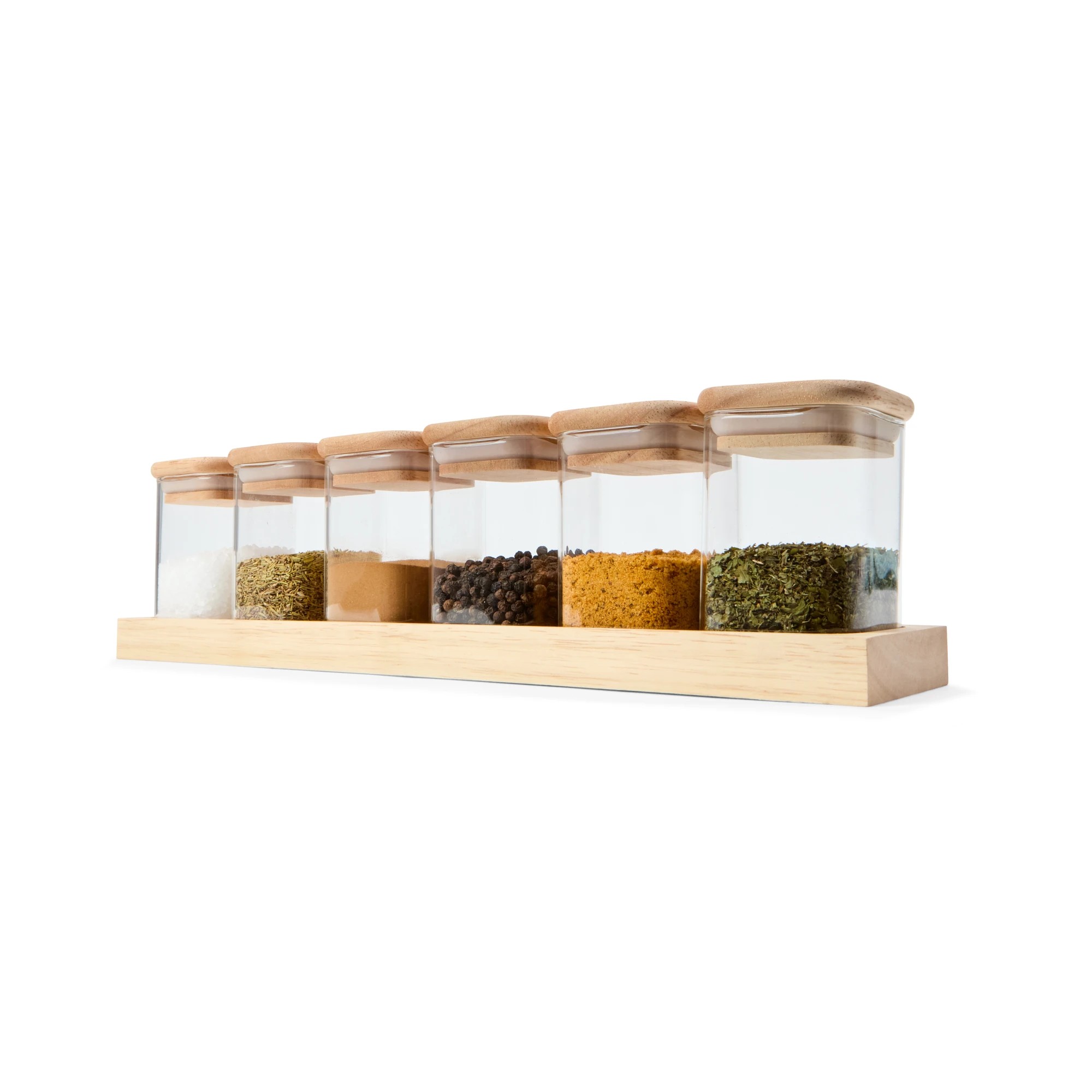 1 Set of 6 Square Spice Jars with Tray, 1 of 10
