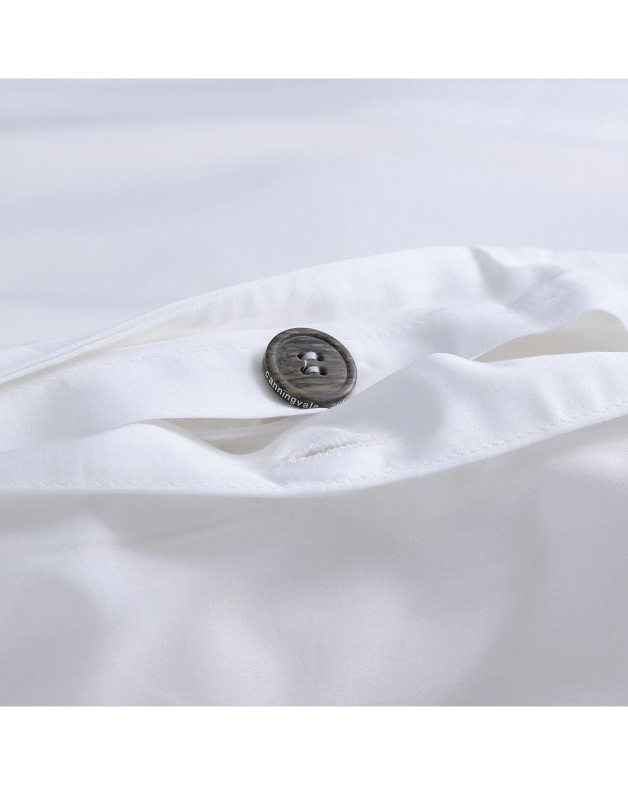 4 Canningvale Alessia Quilt Cover Set Bamboo Cotton Silky Soft Sateen - Queen Bed - White, 4 of 4