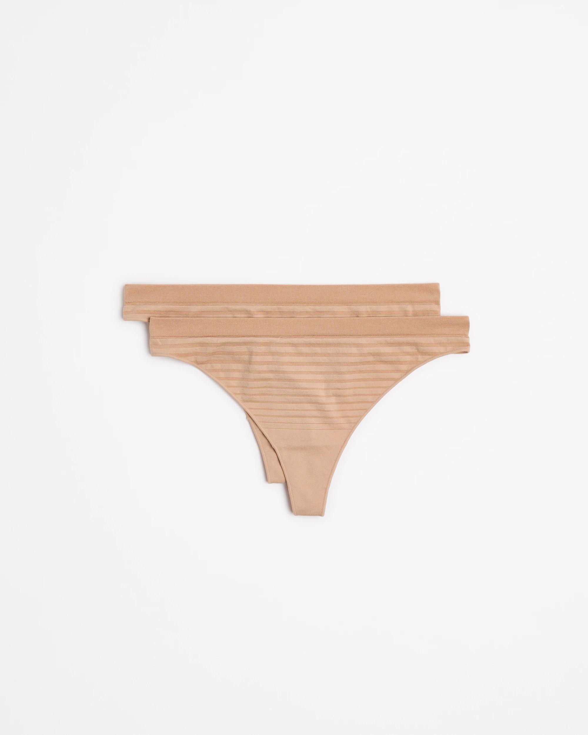 1 Target 2 Pack Seamfree Matte and Shine G-String Briefs NEUTRAL, 1 of 3