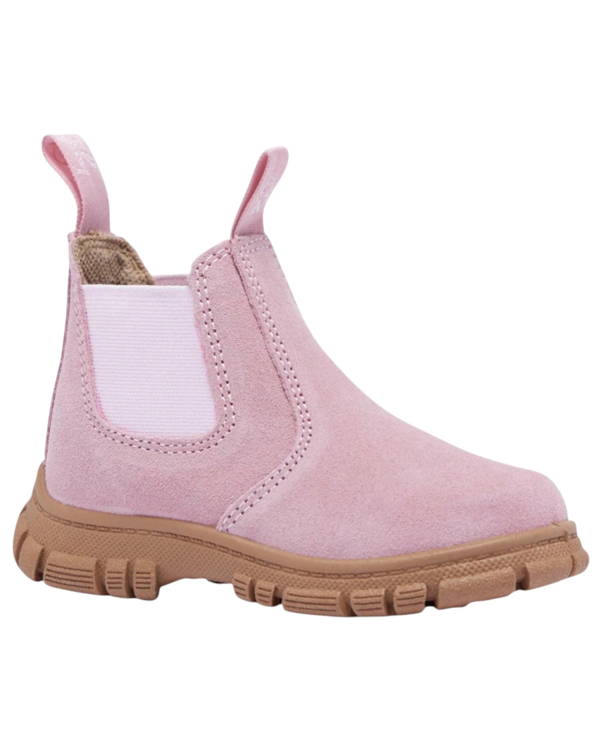 1 Grosby Ranch Boots Pink Toddler Infant Girls Kids Leather Slip On Shoes PINK, 1 of 4