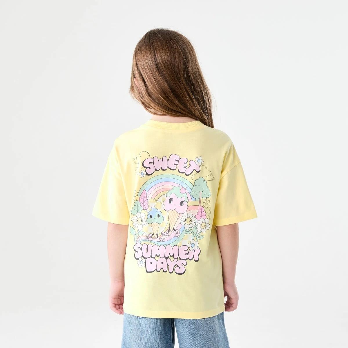 2 Short Sleeve Oversized Print T-shirt SWEET SUMMER DAYS BUTTER, 2 of 7