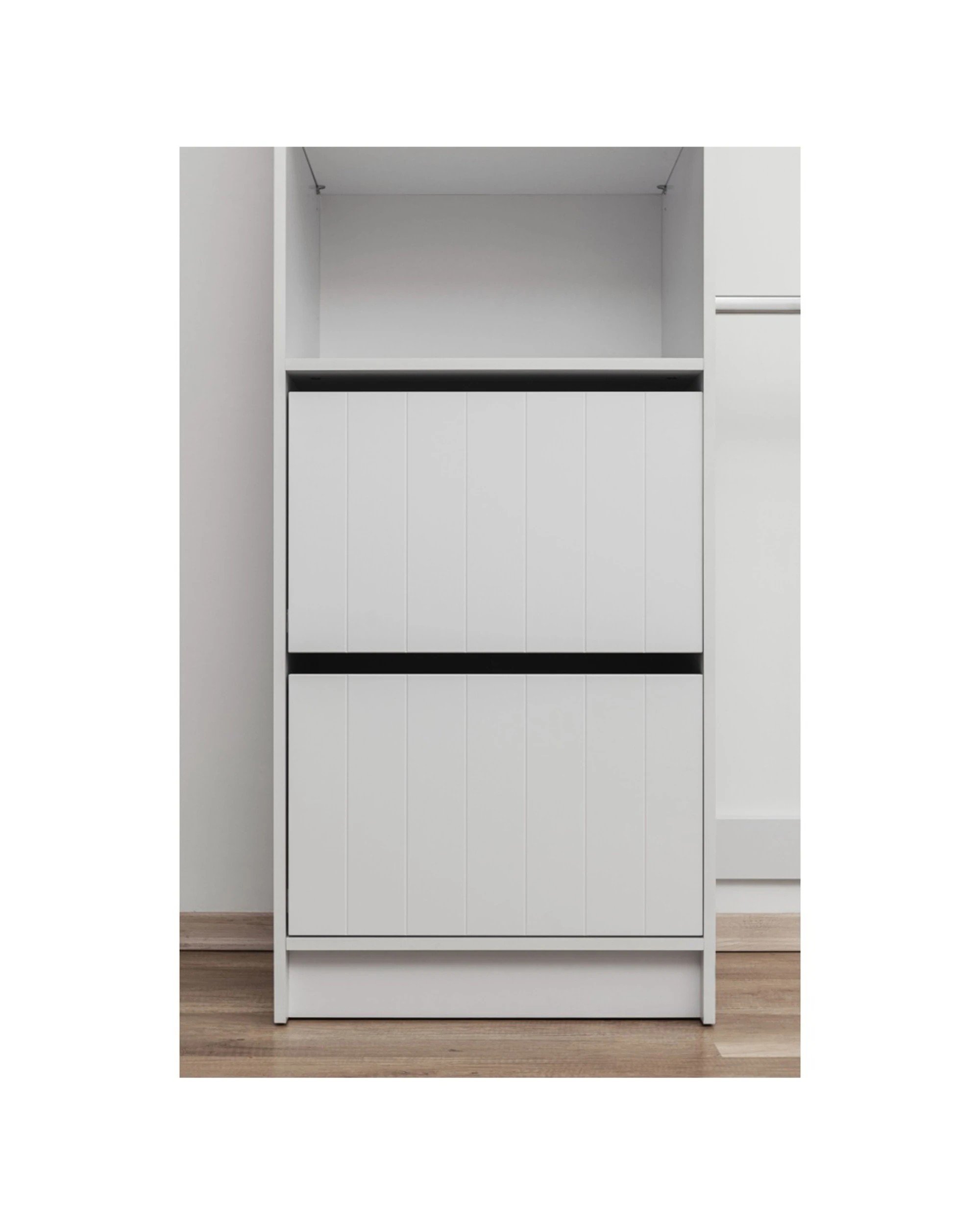 7 European Cabinetry Basel Walk In Wardrobe Kit VJ Panel Premium Swiss Krono Boads - White, 7 of 7