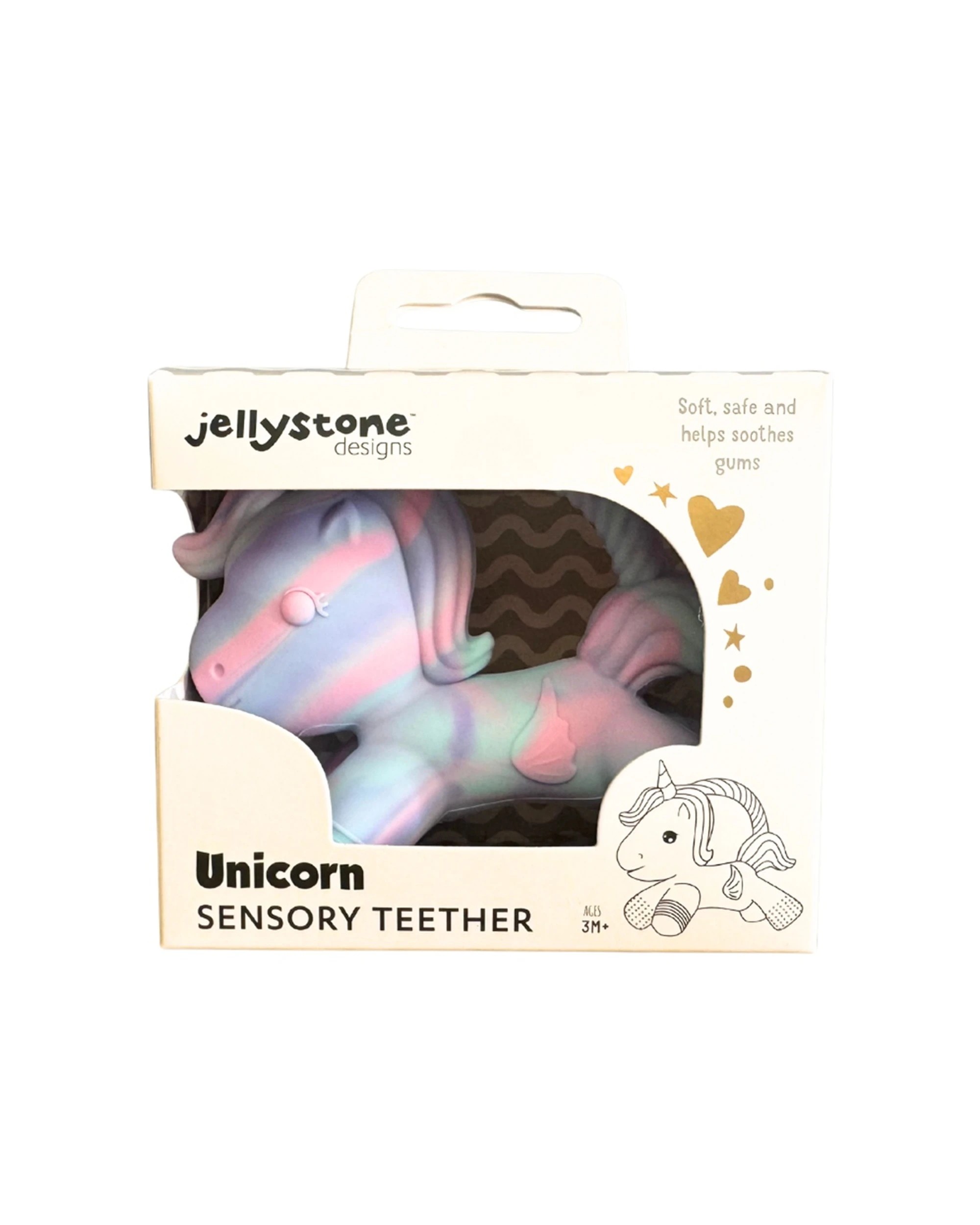 2 Jellystone Designs Unicorn Teether 3D Silicone Durable Portable Baby Teething Toy Ombre - Purple, 2 of 2