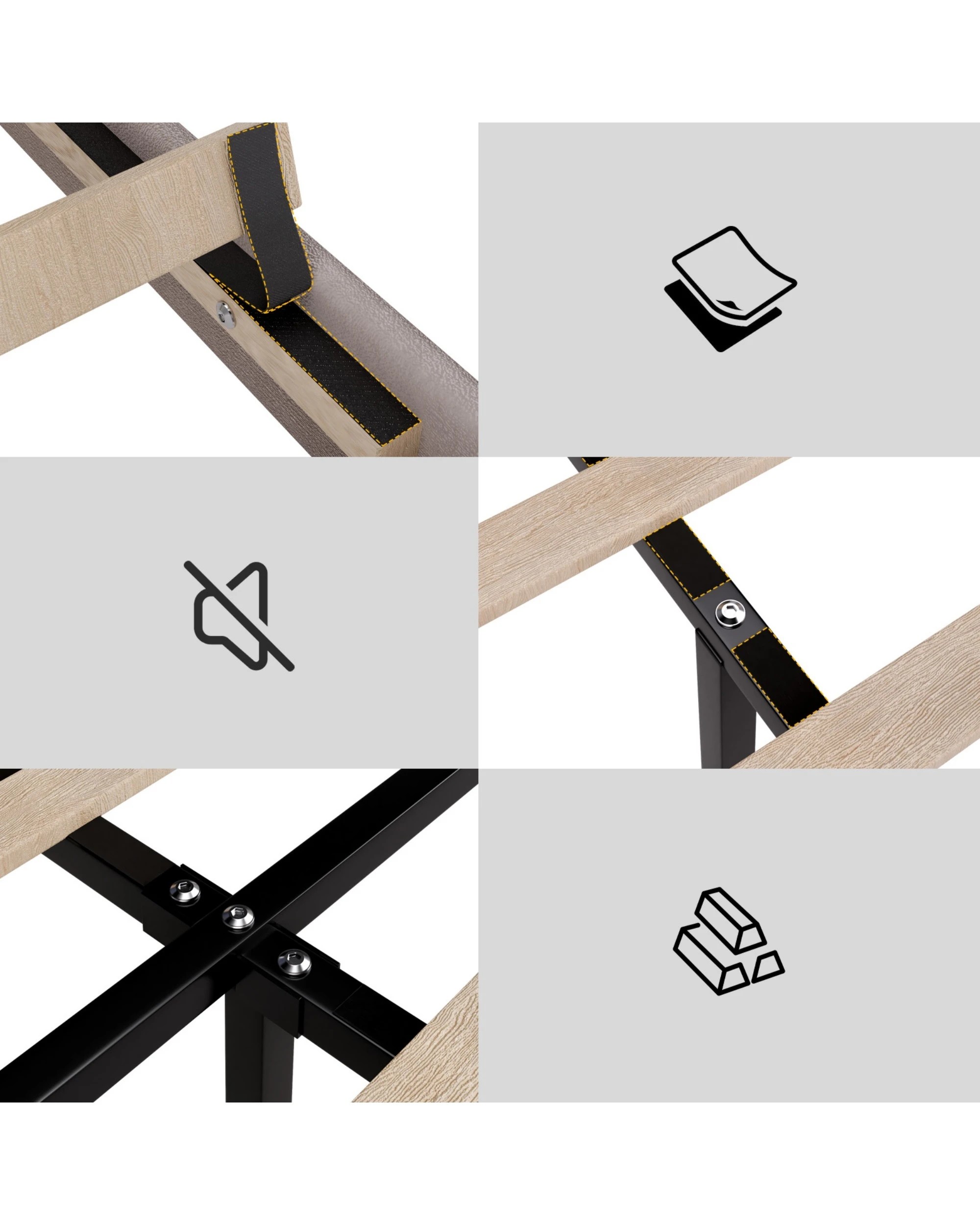 5 Advwin Bed Frame Queen Size Mattress Base Upholstered Platform - Beige, 5 of 7