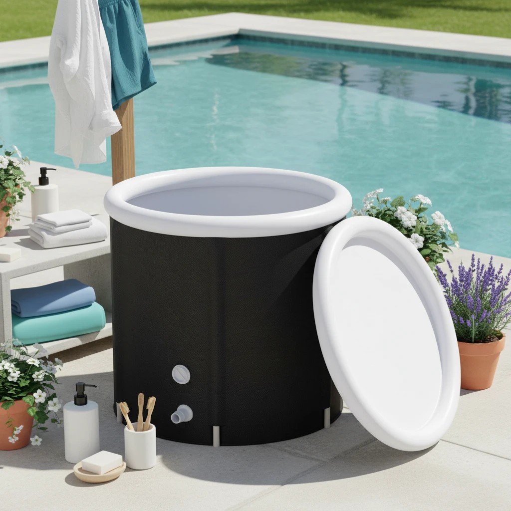 3 Costway Ice Bath Tub Inflatable Ice Plunge Tub Foldable Bathtub Spa w/Lid Athletes Cold Therapy, 3 of 4