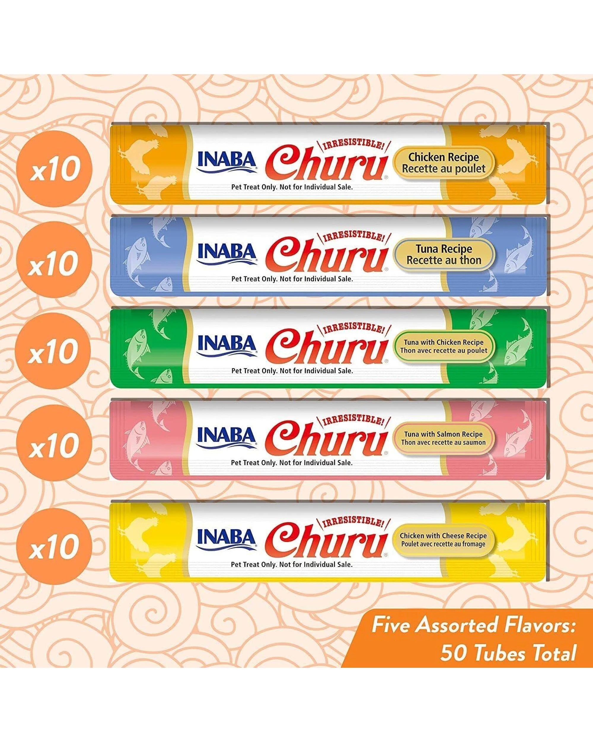 3 Inaba Churu Puree Lickable Cat Treats Tuna & Chicken Variety Box 50 x 14g, 3 of 7