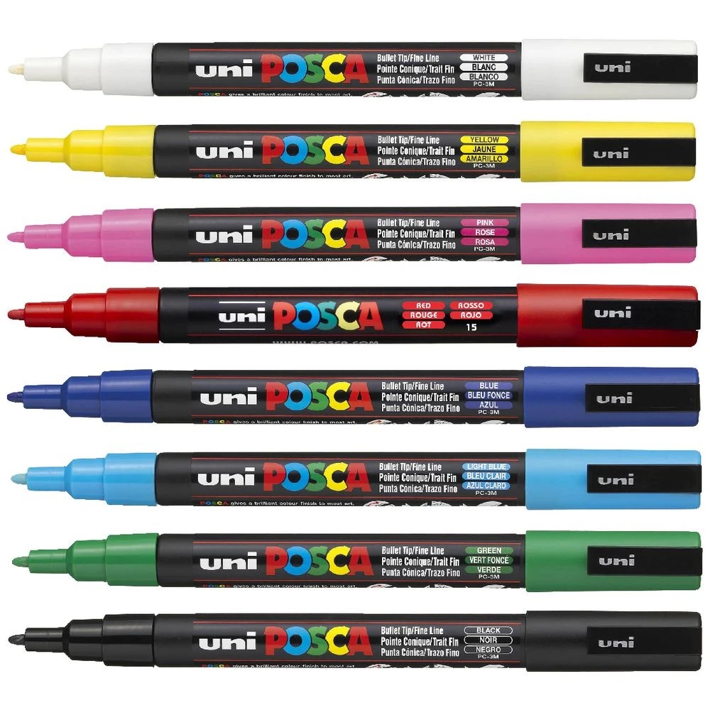 3 POSCA PC3M Paint Markers Assorted 8 Pack, 3 of 7