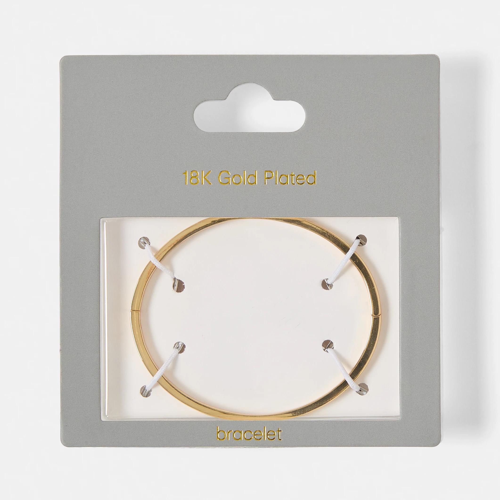 4 18K Gold Plated Plain Hinge Bracelet Gold, 4 of 4