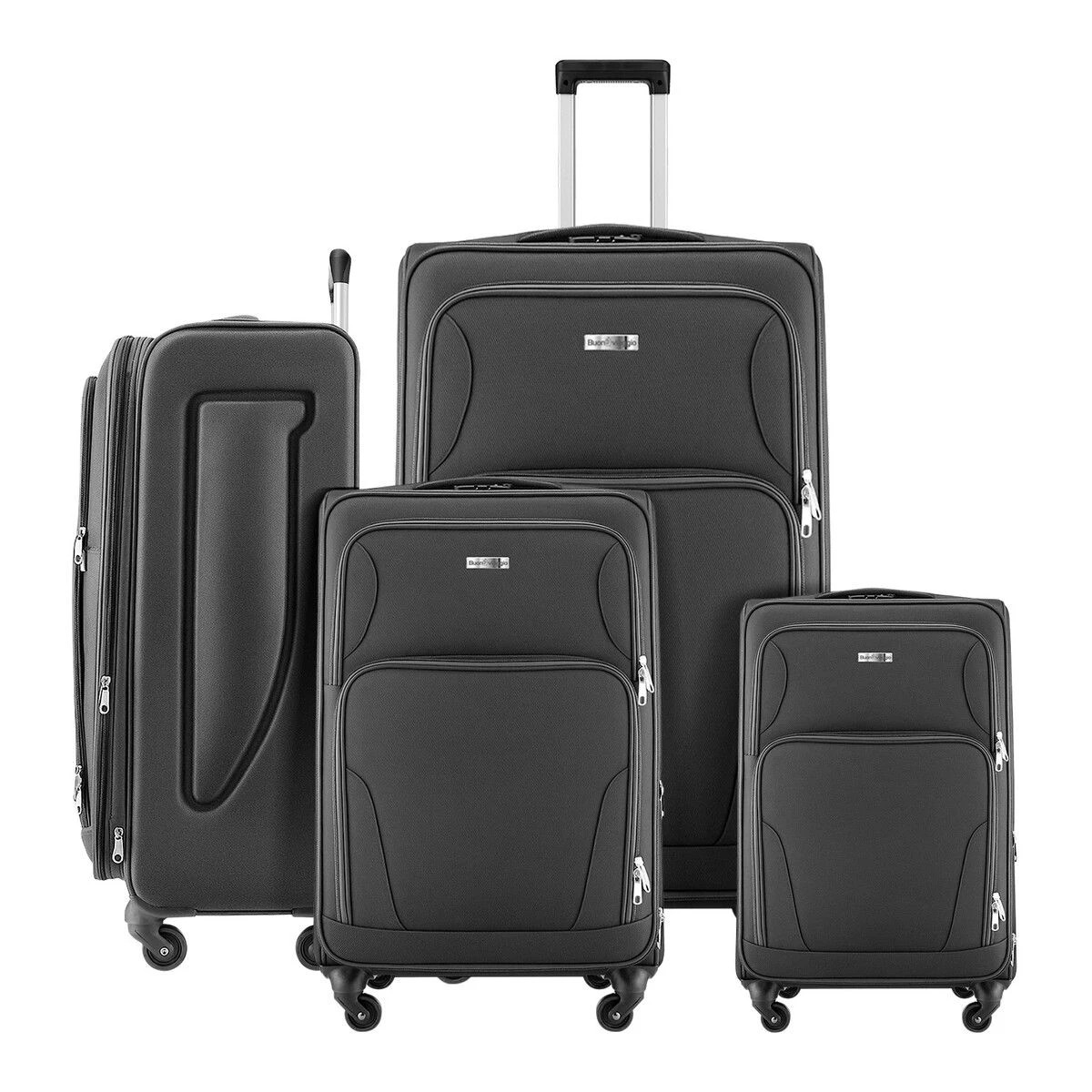 1 Buon Viaggio 4 Piece Luggage Set Travel Suitcases Soft Shell Carry On, 1 of 3