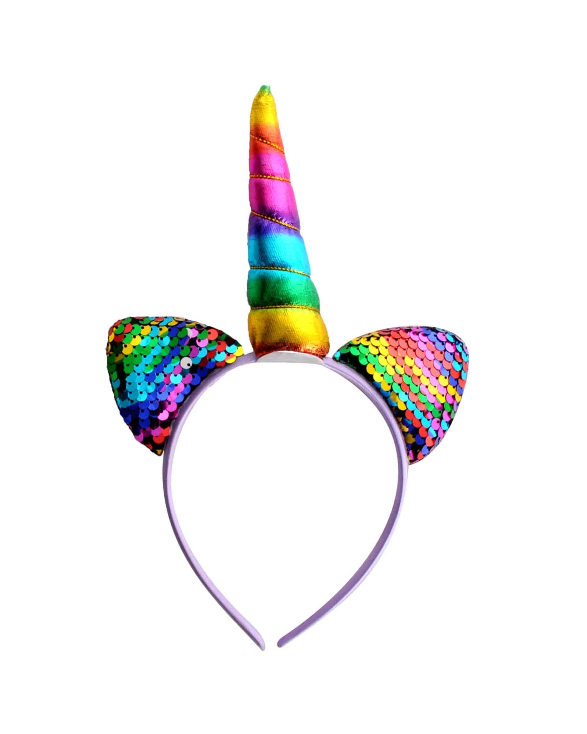 1 JD Party Plush Sequin Unicorn Headband - One Size - Metallic, 1 of 1